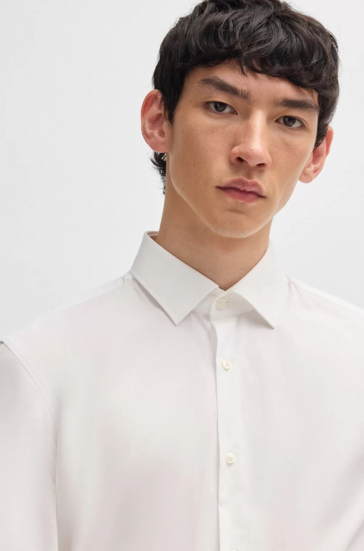 HUGO BOSS Skjorte I Slank Pasform I Bomuldspoplin, Der Er Let At Stryge Hvid Cheap
