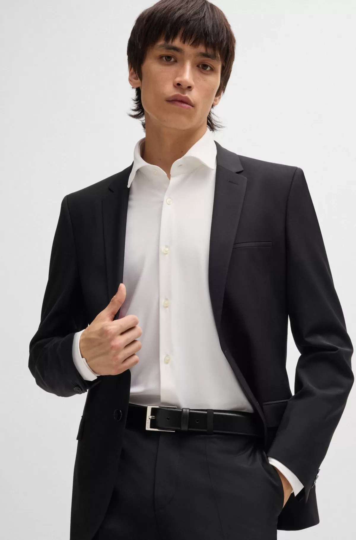 HUGO BOSS Skjorte I Slank Pasform I Jersey Med Performance-stræk Hvid Sale