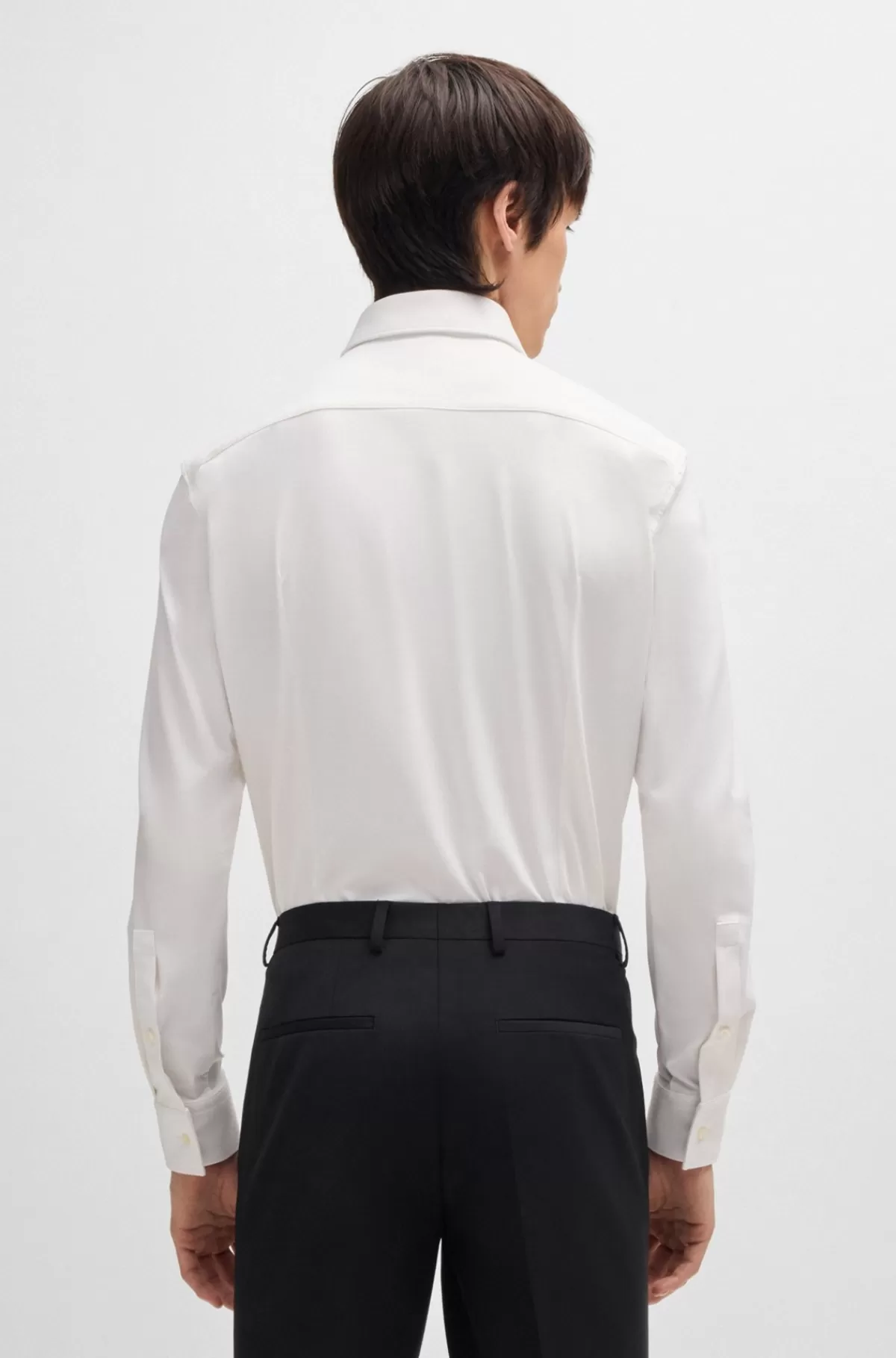 HUGO BOSS Skjorte I Slank Pasform I Jersey Med Performance-stræk Hvid Sale