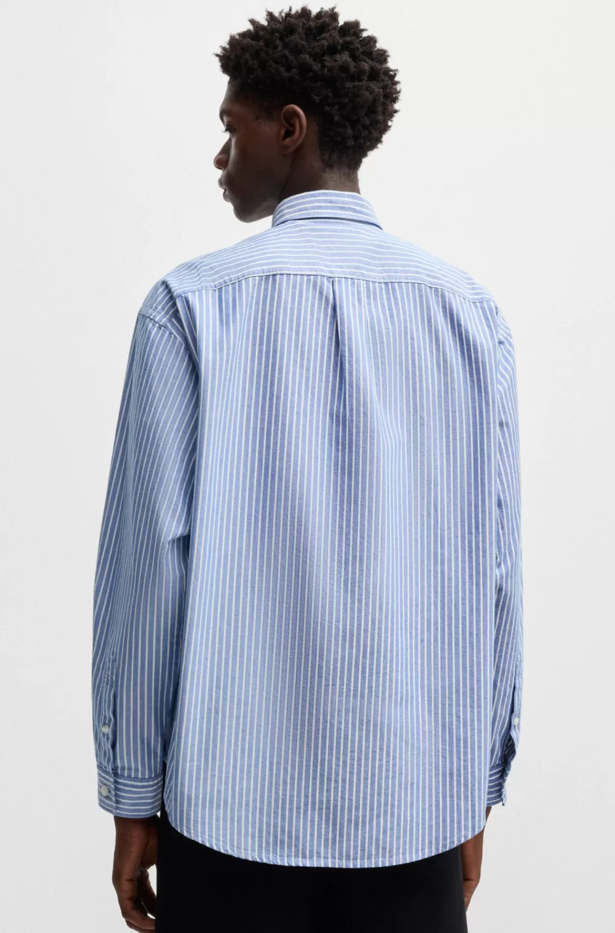 HUGO BOSS Skjorte Med Afslappet Krave Og Oversize Fit I Oxfordbomuld Lyseblå Best Sale
