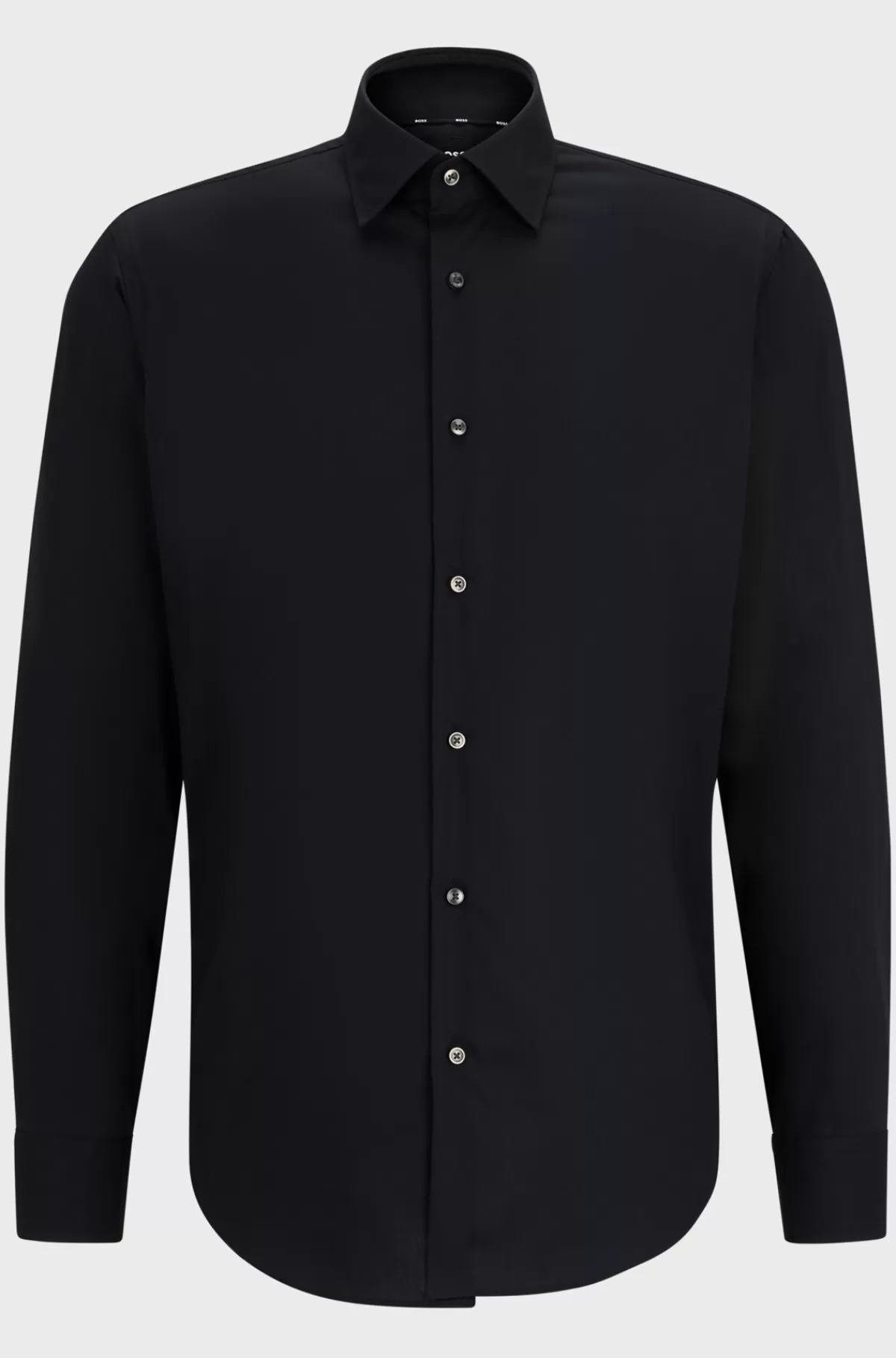 HUGO BOSS Skjorte Med Almindelig Pasform I Bomuldspoplin Med Stræk, Der Er Let At Stryge Sort Flash Sale