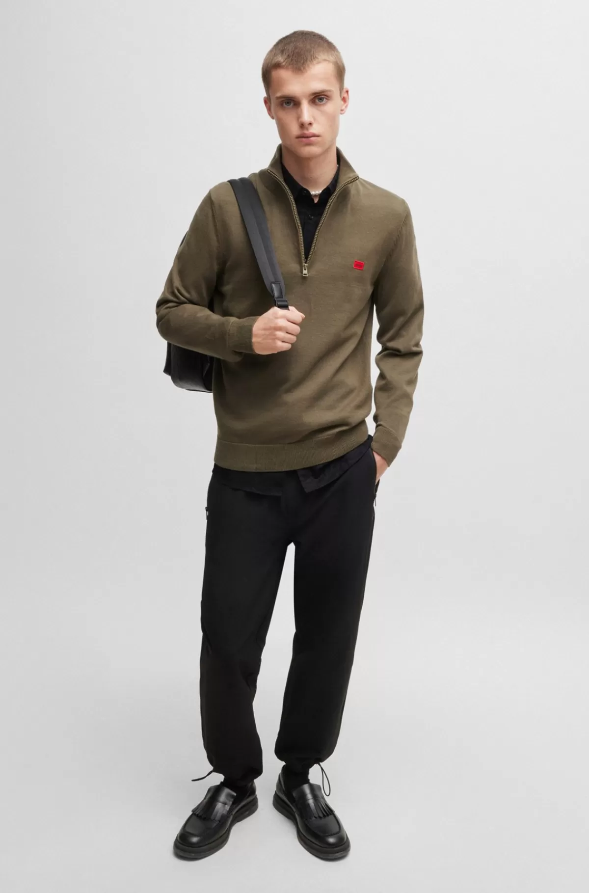 HUGO BOSS Skjorte Med Extra Slim Fit I Bomuldsjacquard Med Dyremønster Sort Shop