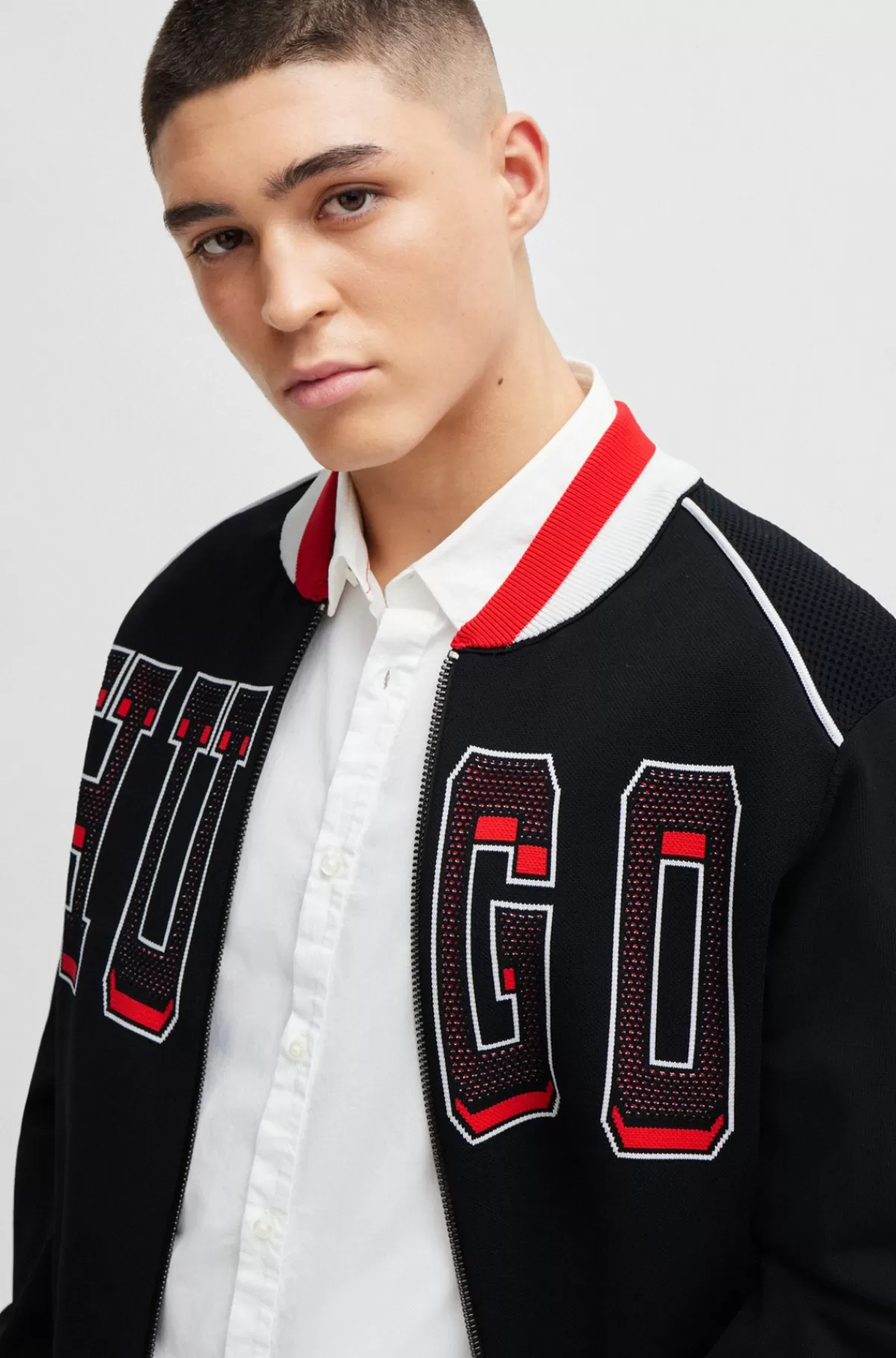 HUGO BOSS Skjorte Med Extra Slim Fit I Ferskenblødt Bomuld Med Stræk Hvid Hot