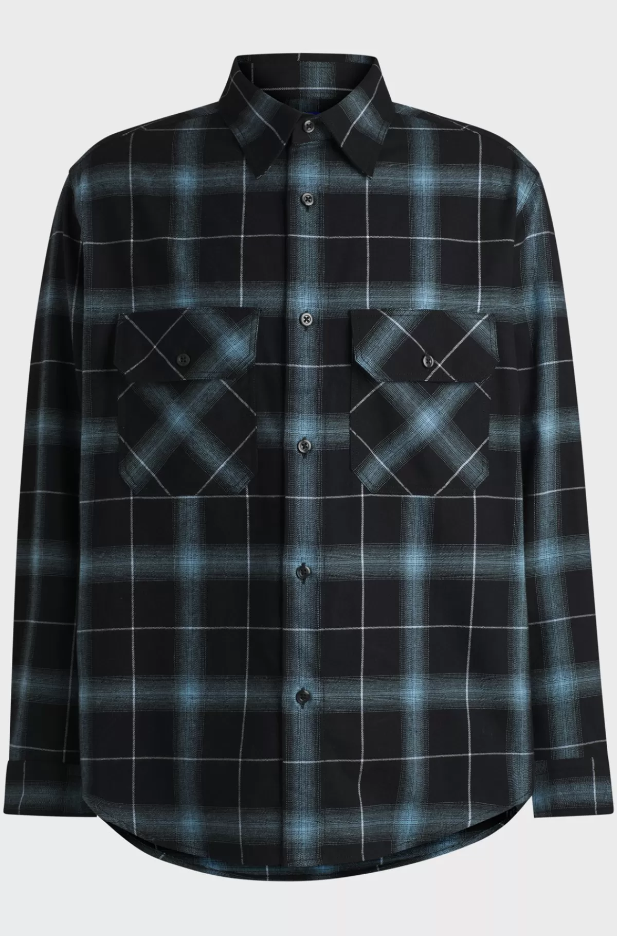 HUGO BOSS Skjorte Med Oversize Fit I Ternet Bomuldsflannel Sort mønstret Outlet