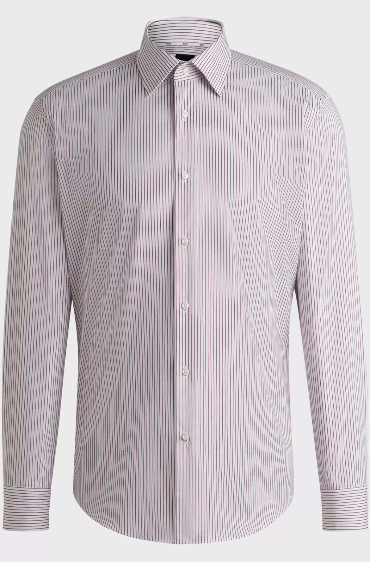 HUGO BOSS Skjorte Med Regular Fit I Strygelet Bomuld Med Stræk Pink Outlet