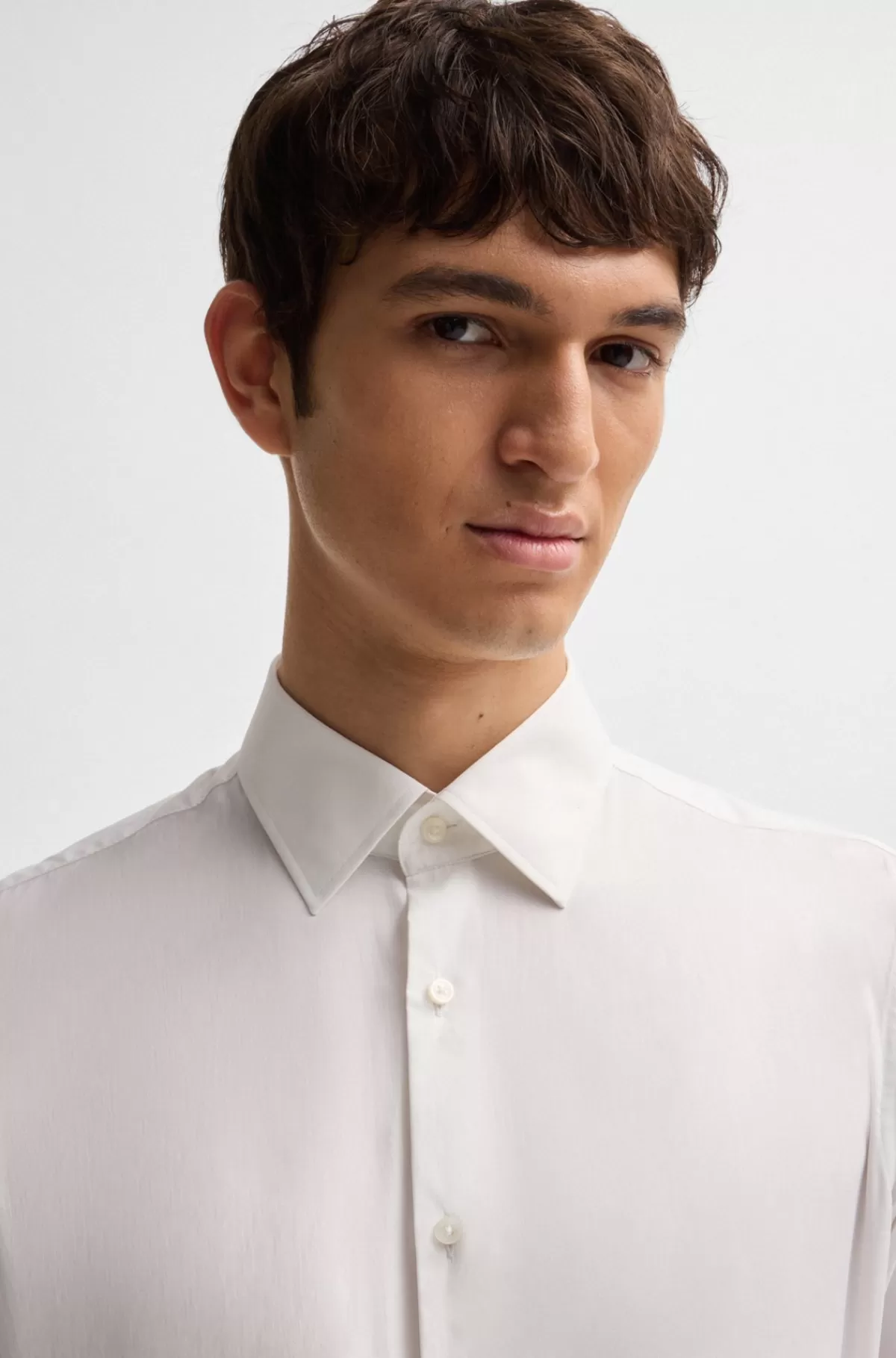 HUGO BOSS Skjorte Med Regular Fit I Twill Med Performance-stræk Hvid Online