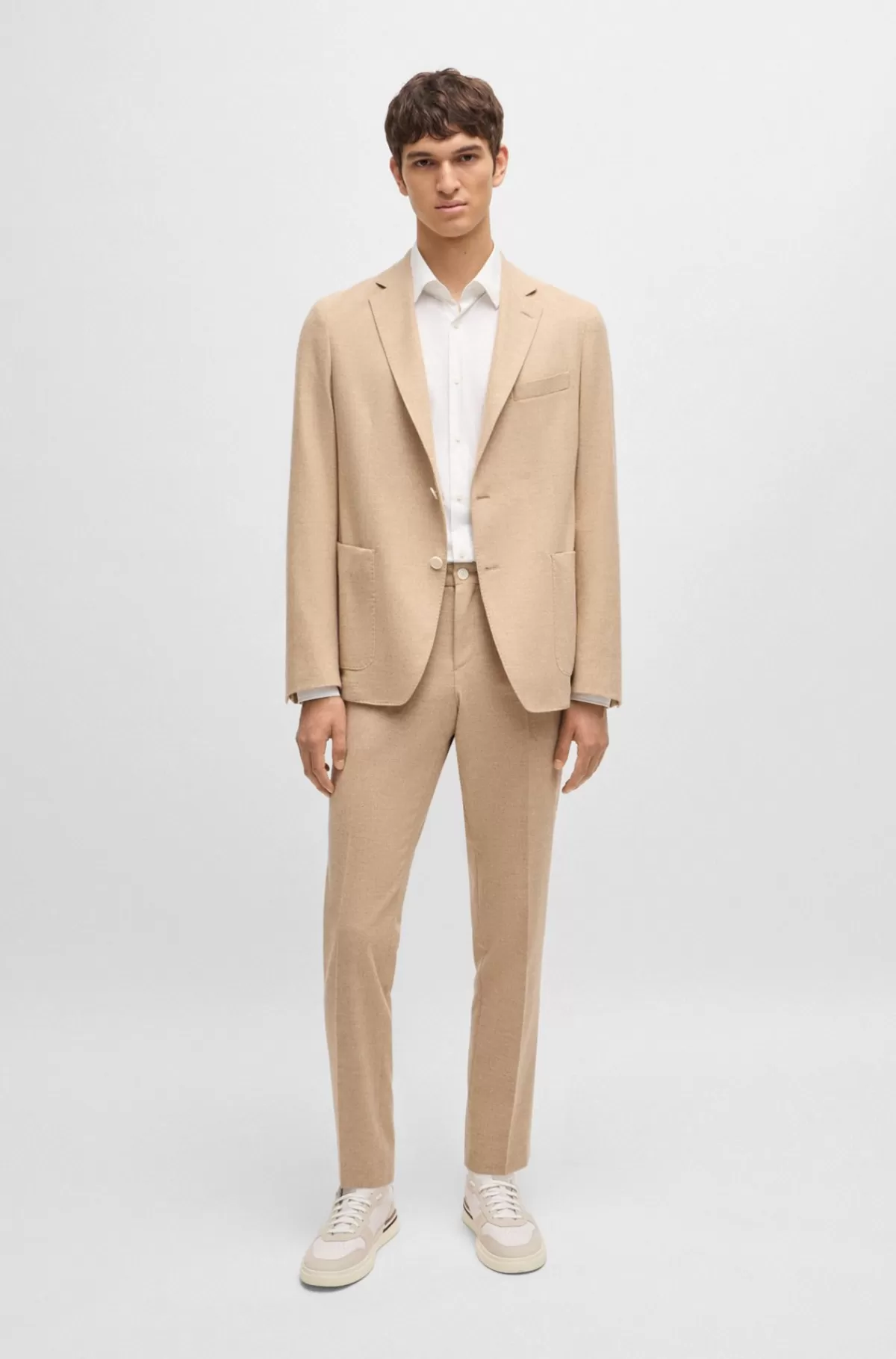 HUGO BOSS Skjorte Med Regular Fit I Twill Med Performance-stræk Hvid Online