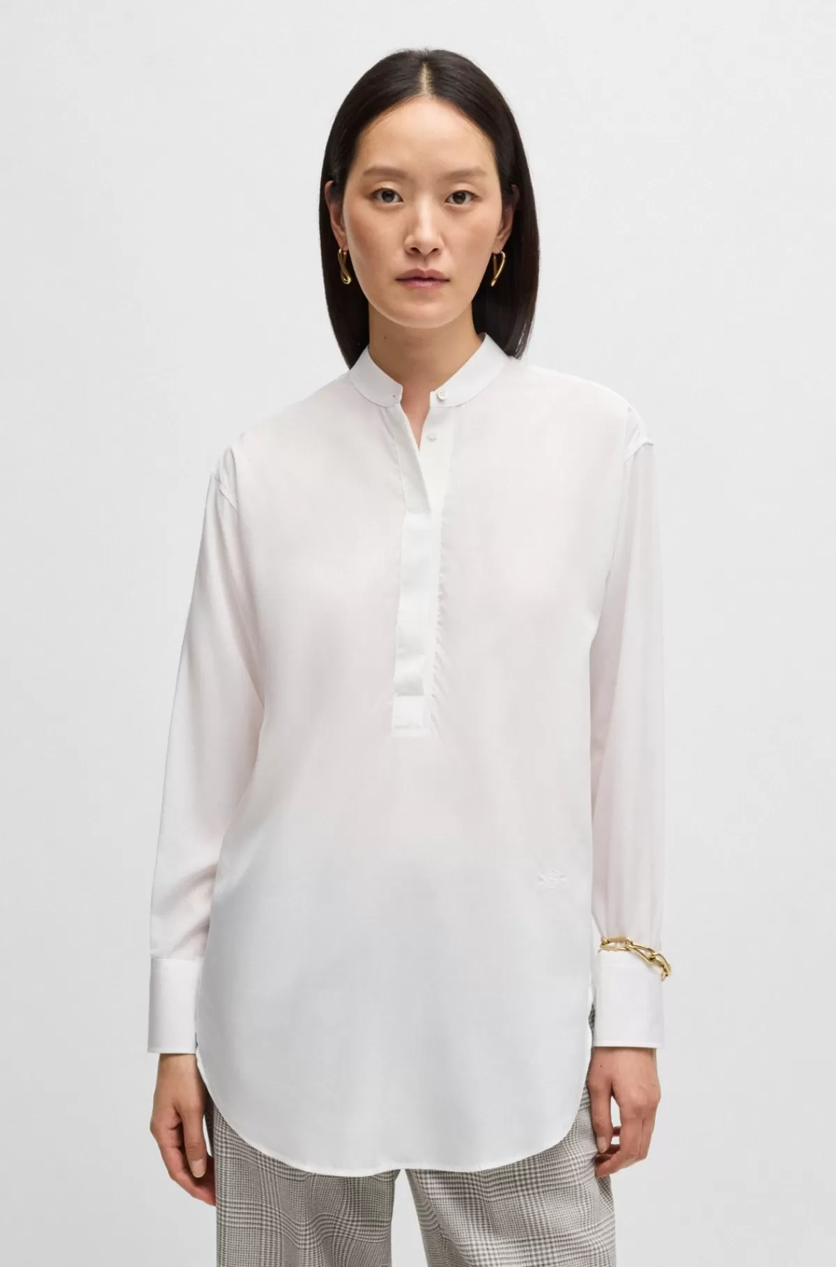 HUGO BOSS Skjorte Med Relaxed Fit I Poplin, Der Er Nemt At Stryge Hvid Fashion
