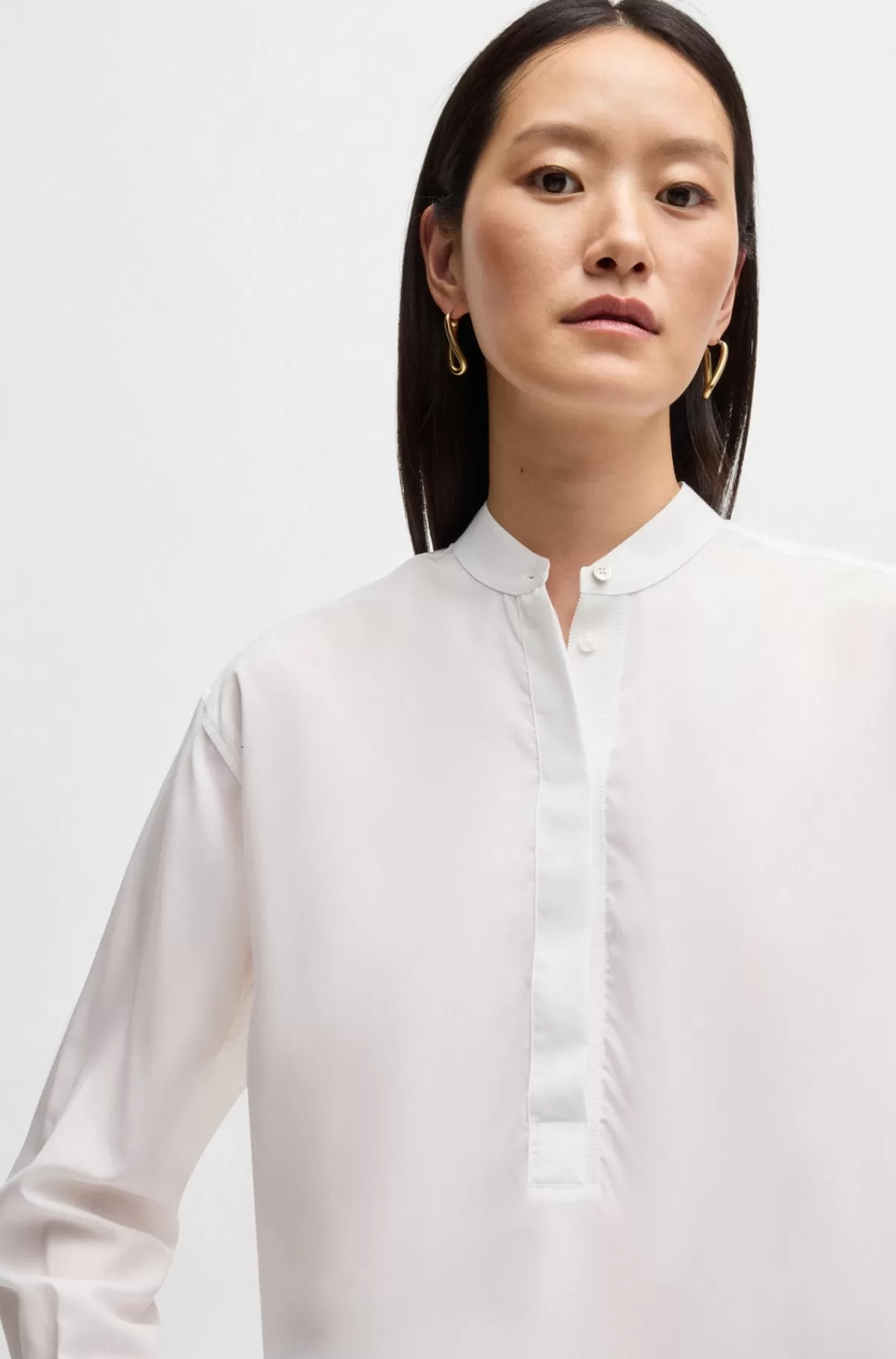 HUGO BOSS Skjorte Med Relaxed Fit I Poplin, Der Er Nemt At Stryge Hvid Fashion
