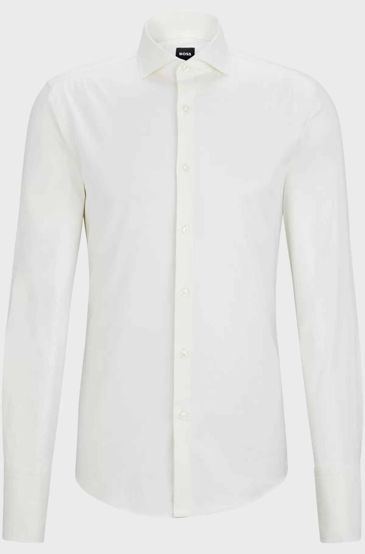 HUGO BOSS Skjorte Med Slim Fit Af Bomuld Med Stræk Og Med Dobbelte Manchetter Naturlig Best