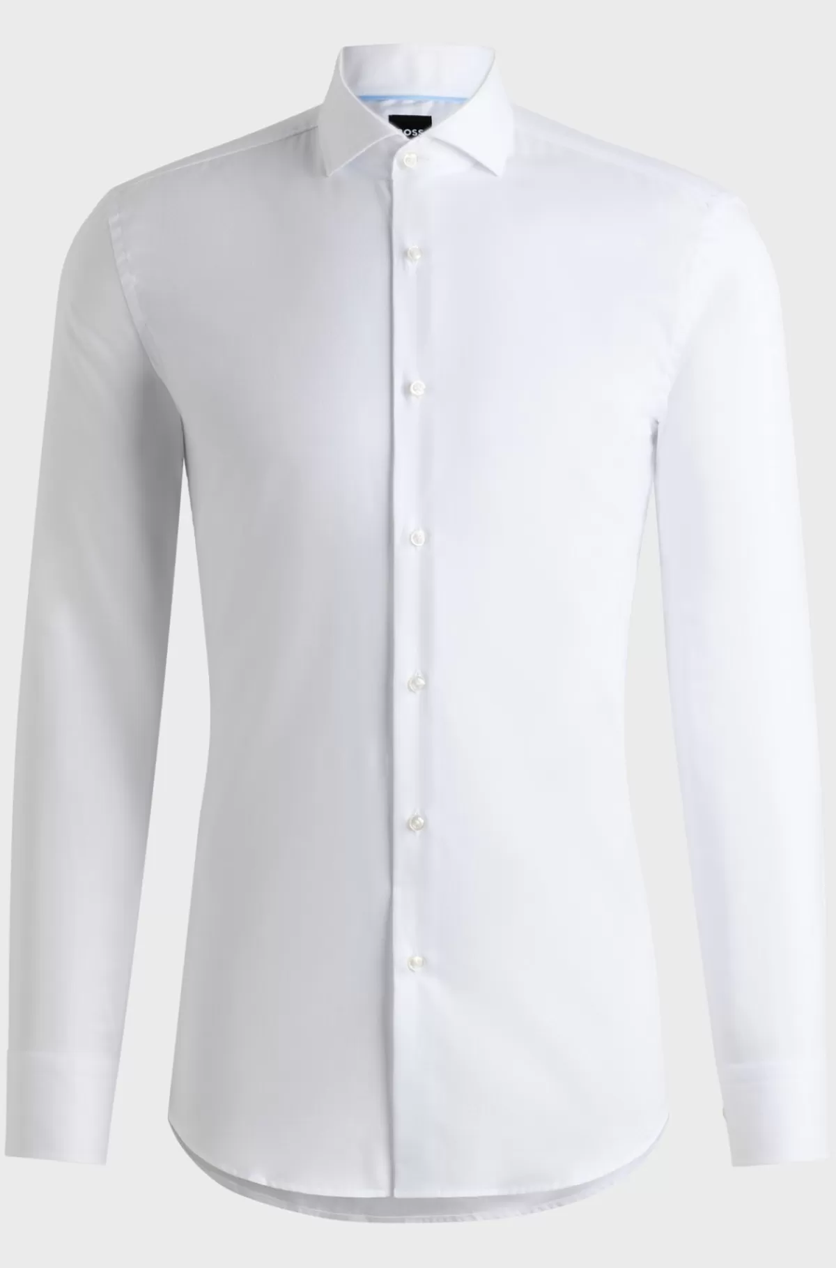 HUGO BOSS Skjorte Med Slim Fit I Bomuld Med Struktur Hvid Cheap