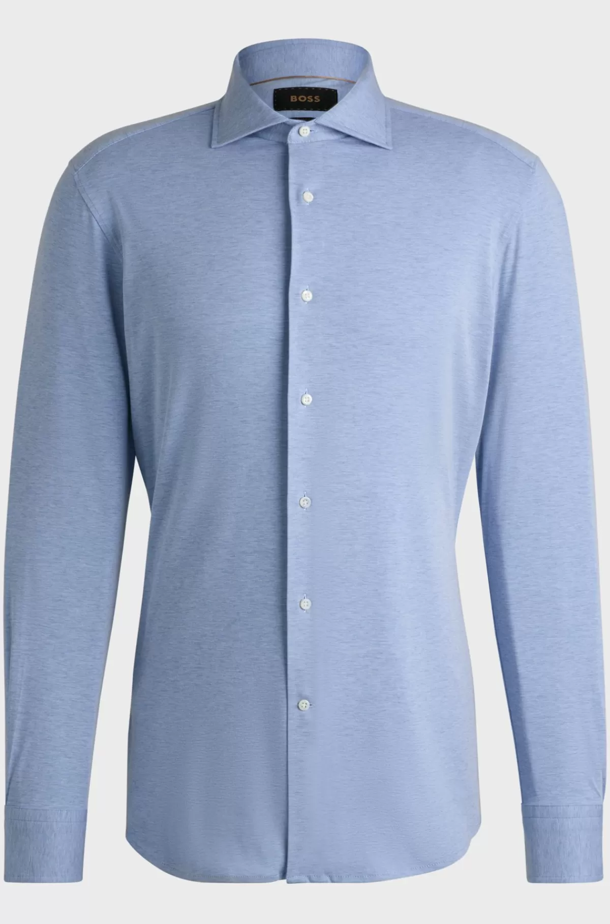 HUGO BOSS Skjorte Med Slim Fit I Bomuldsblanding Med Stræk Mørkeblå Hot