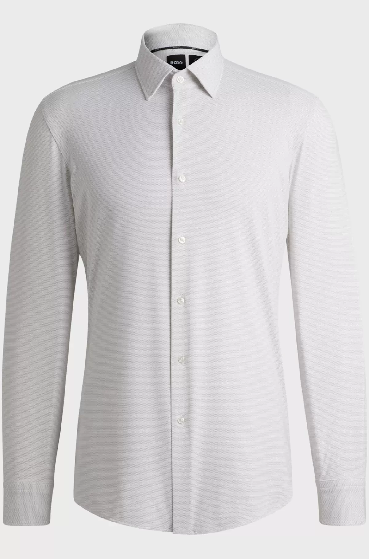 HUGO BOSS Skjorte Med Slim Fit I Jersey Med Mikrostruktur Og Performance-stræk Lys beige Best