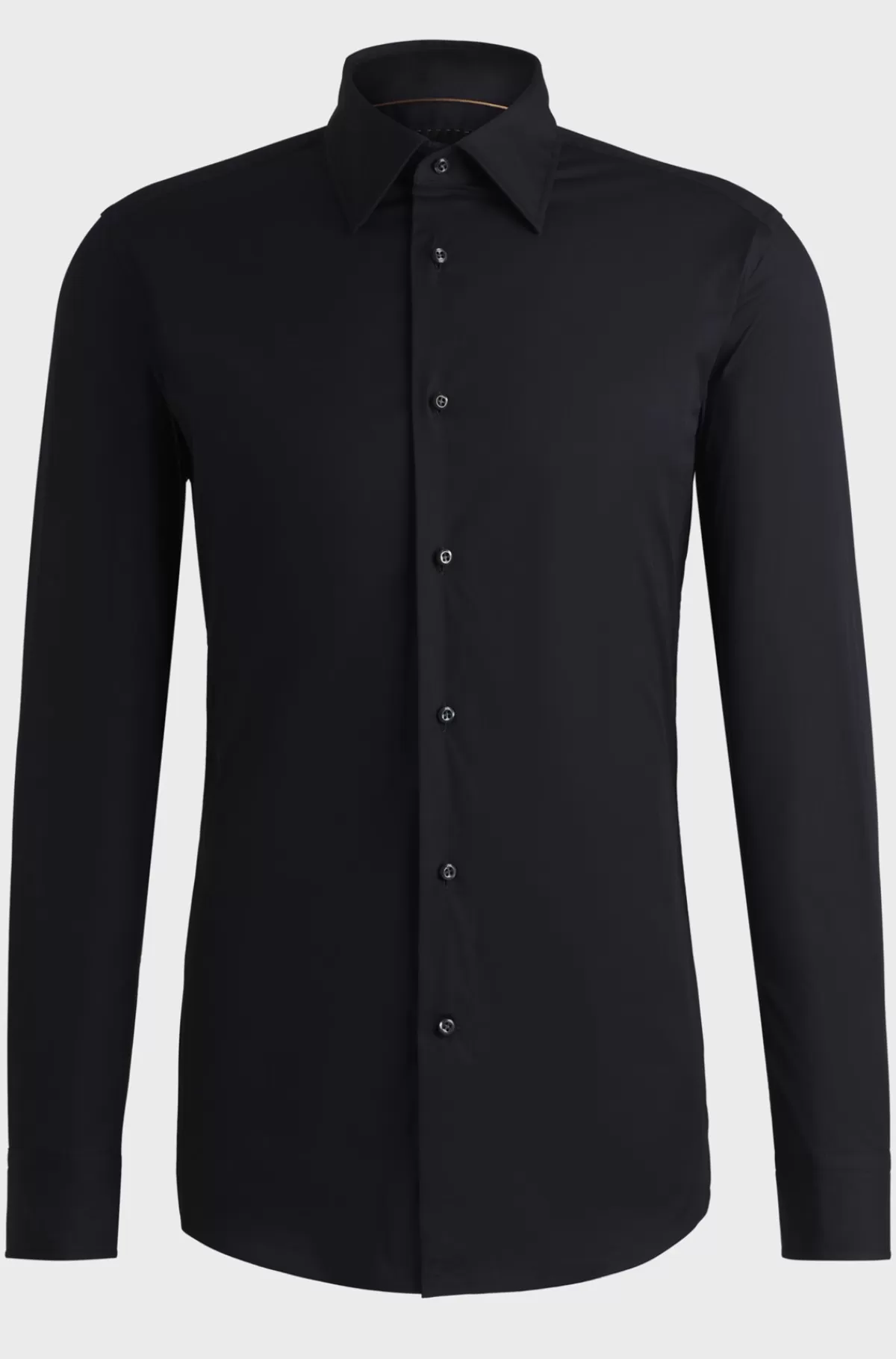 HUGO BOSS Skjorte Med Slim Fit I Poplin Af Bomuldsblanding Med Stræk Mørkeblå Outlet