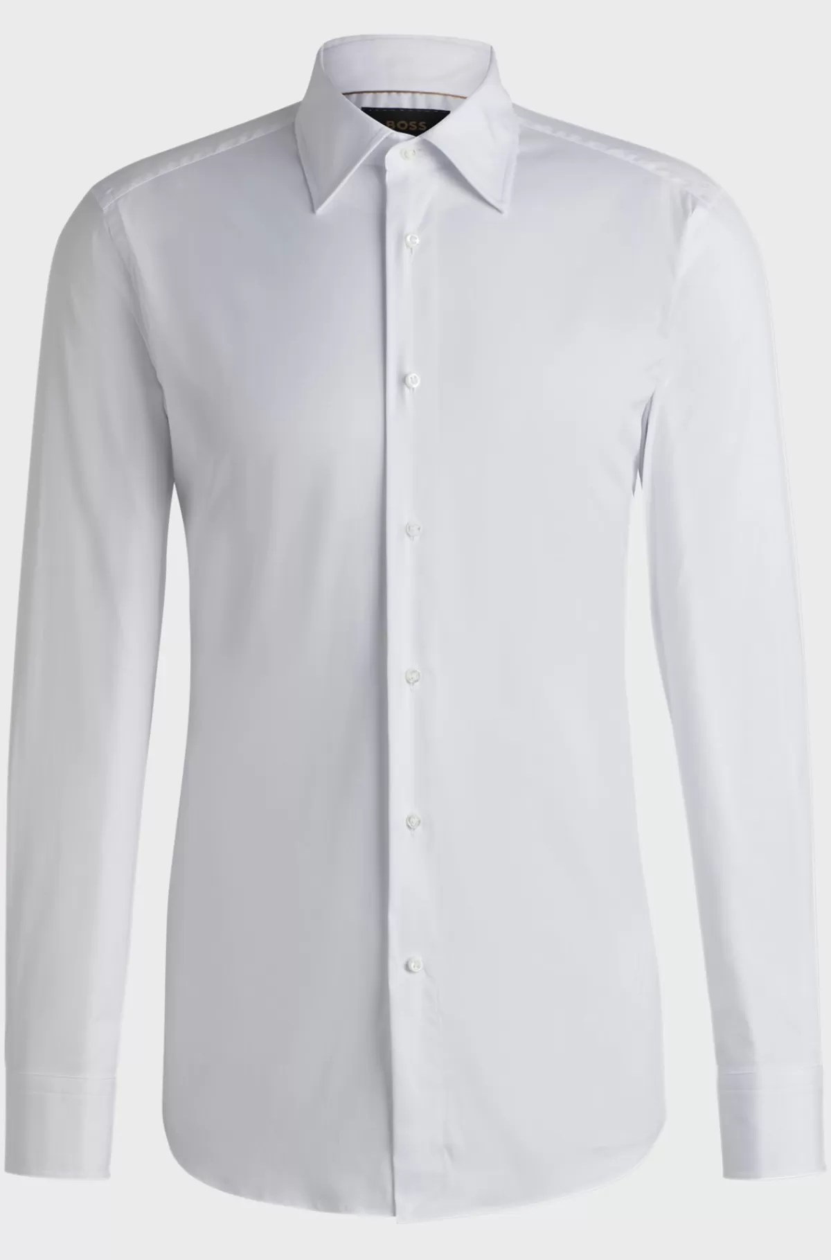 HUGO BOSS Skjorte Med Slim Fit I Poplin Af Bomuldsblanding Med Stræk Hvid Discount