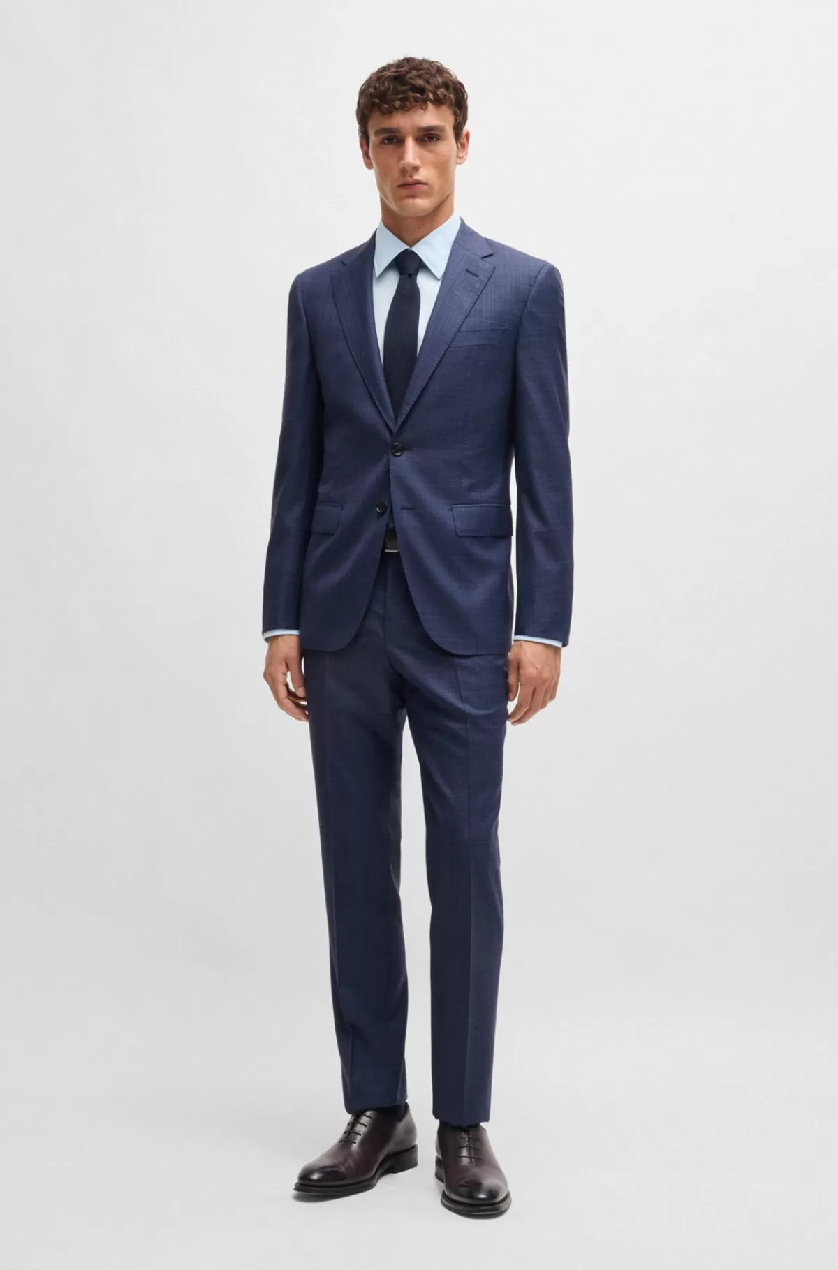 HUGO BOSS Skjorte Med Slim Fit I Poplin Af Bomuldsblanding Med Stræk Lyseblå Discount