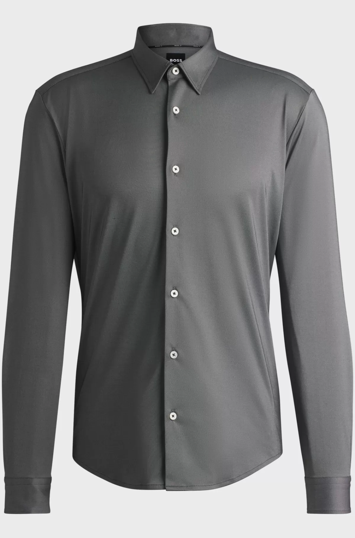 HUGO BOSS Skjorte Med Slim Fit I Stof Med Performance-stræk Og Struktur Sort Online