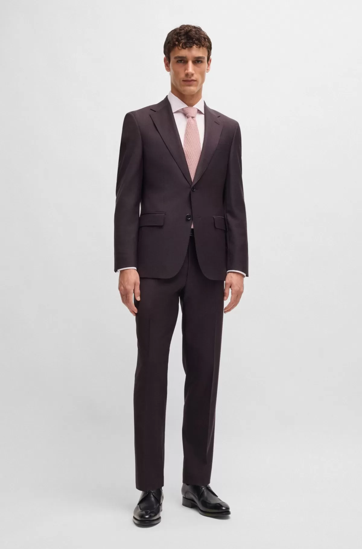 HUGO BOSS Skjorte Med Slim Fit I Stribet Bomuld Med Viftekrave Lyserød mønstret Online