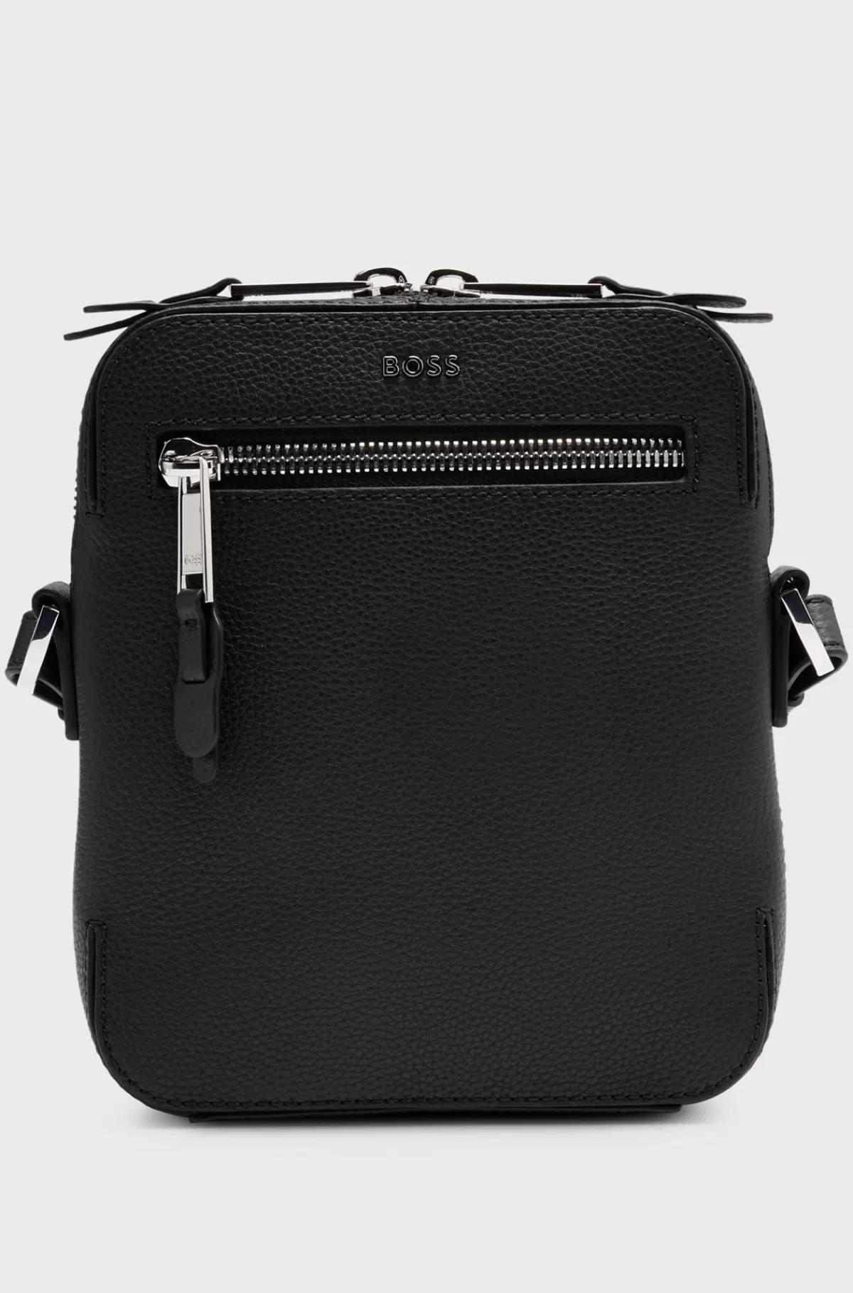 HUGO BOSS Skuldertaske Af Narvlæder Med Logobogstaver Sort Shop