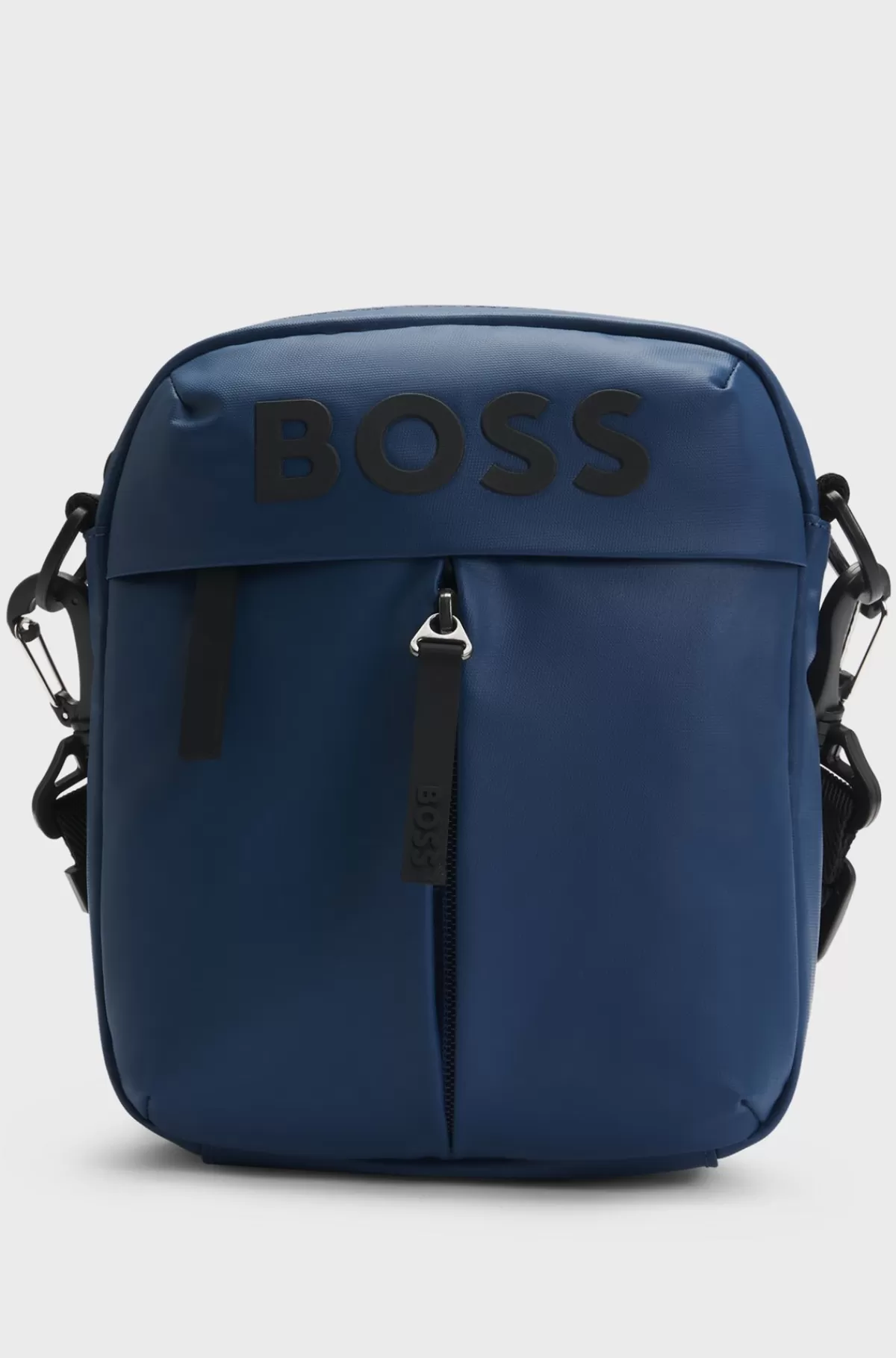HUGO BOSS Skuldertaske I Imiteret Læder Med Tone-i-tone Logo Blå Best Sale