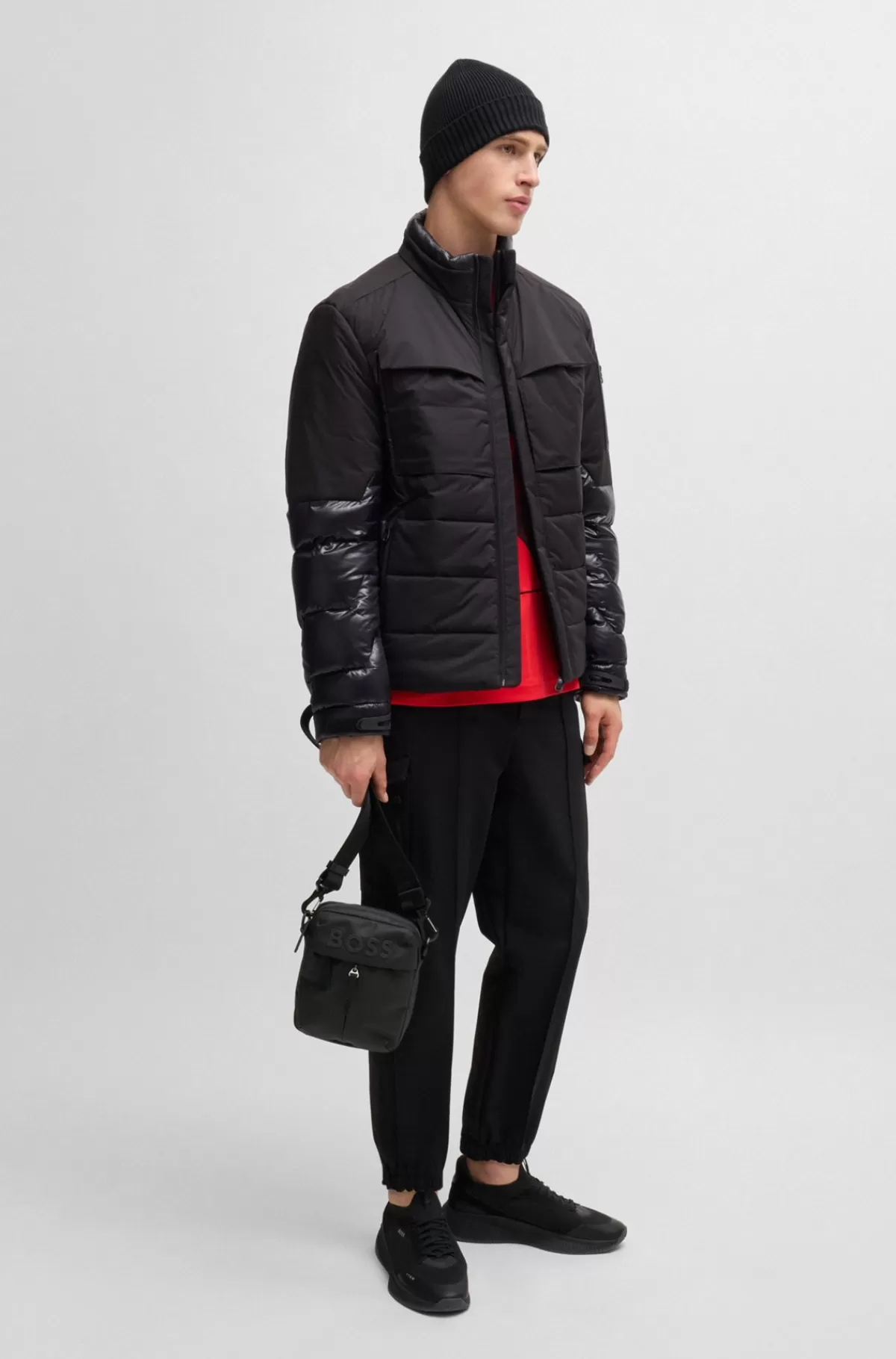 HUGO BOSS Skuldertaske I Imiteret Læder Med Tone-i-tone Logo Sort Shop