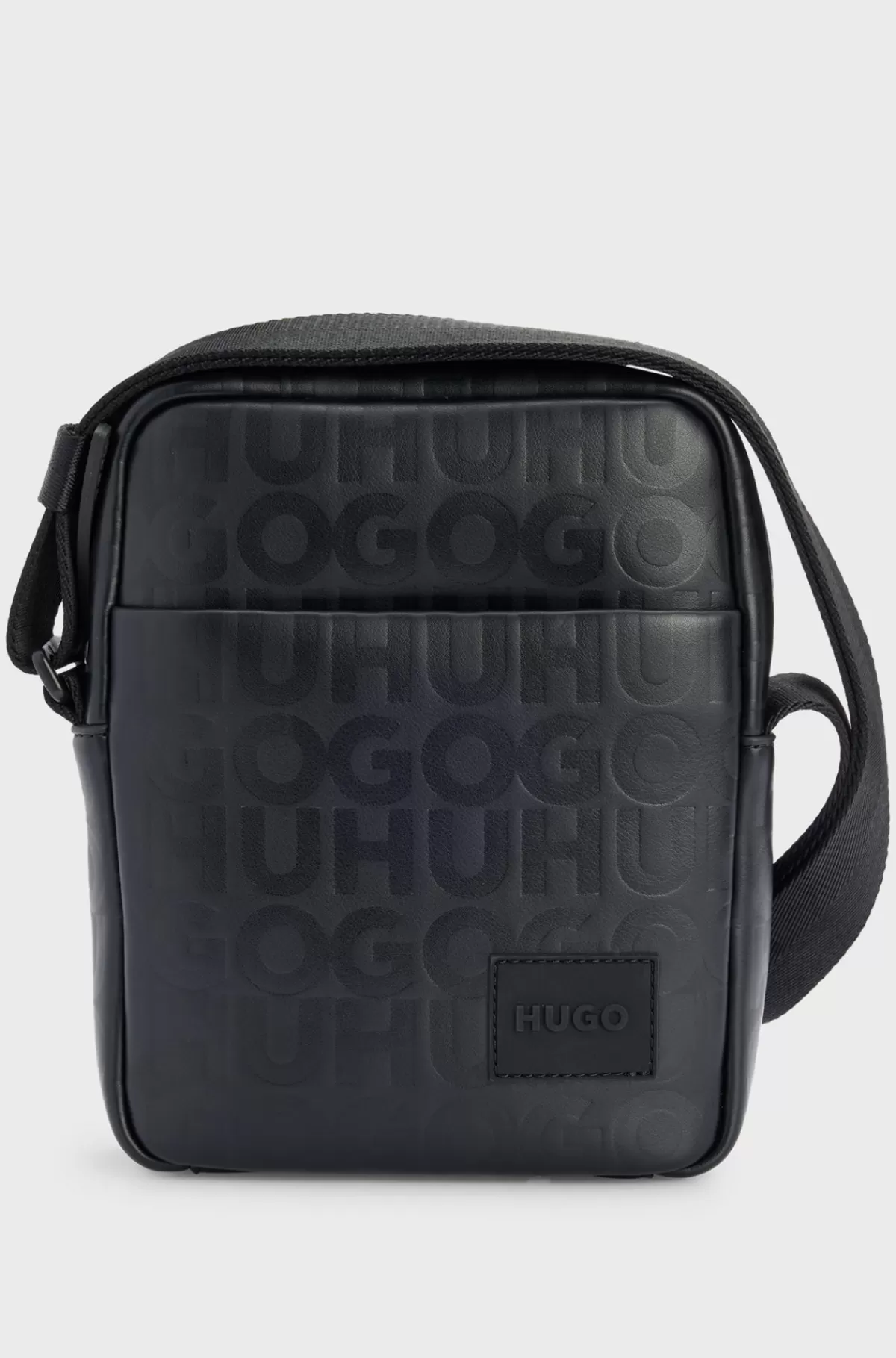 HUGO BOSS Skuldertaske I Kunstlæder Med Gentaget Logografik Sort Shop