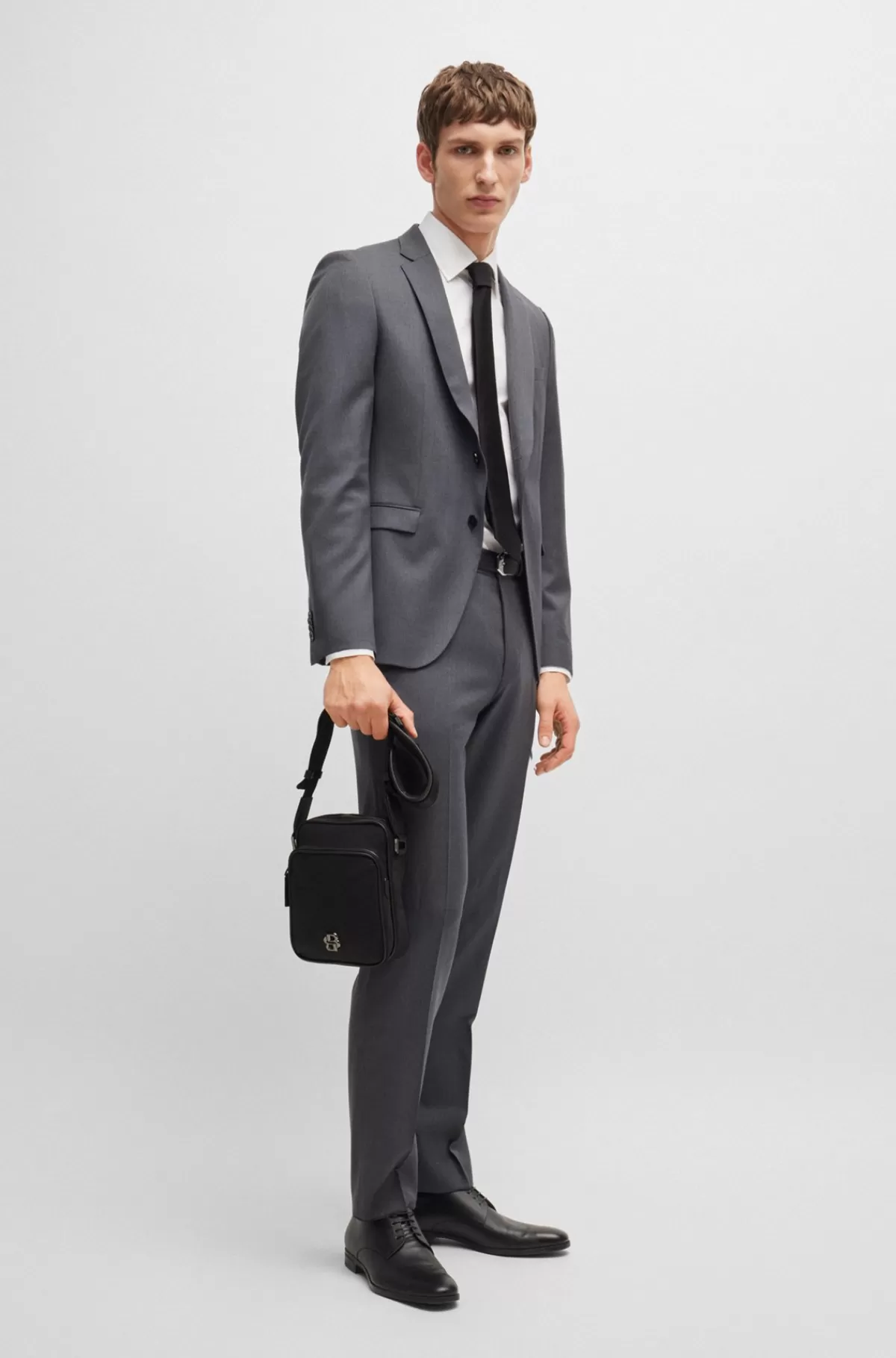 HUGO BOSS Skuldertaske I Twill Med Dobbelt B-monogram Sort Sale