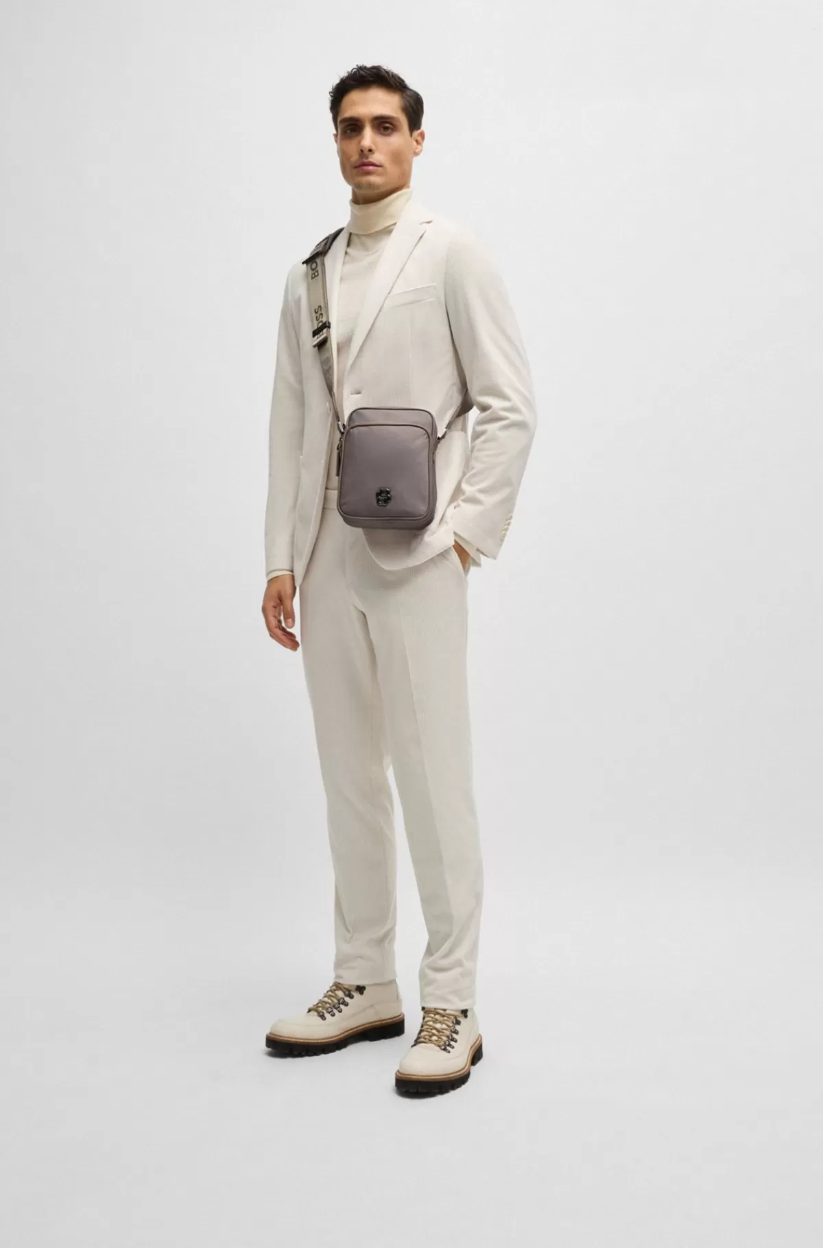 HUGO BOSS Skuldertaske I Twill Med Dobbelt B-monogram Mørkegrøn Best