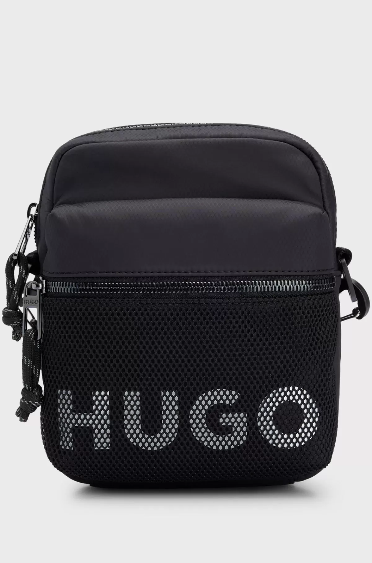 HUGO BOSS Skuldertaske Med Kontrastlogo Og Mesh Sort Hot