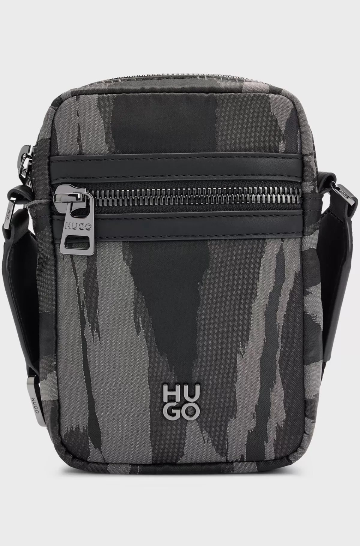 HUGO BOSS Skuldertaske Med Stablet Logo Og Sæsonens Print Sort Best Sale