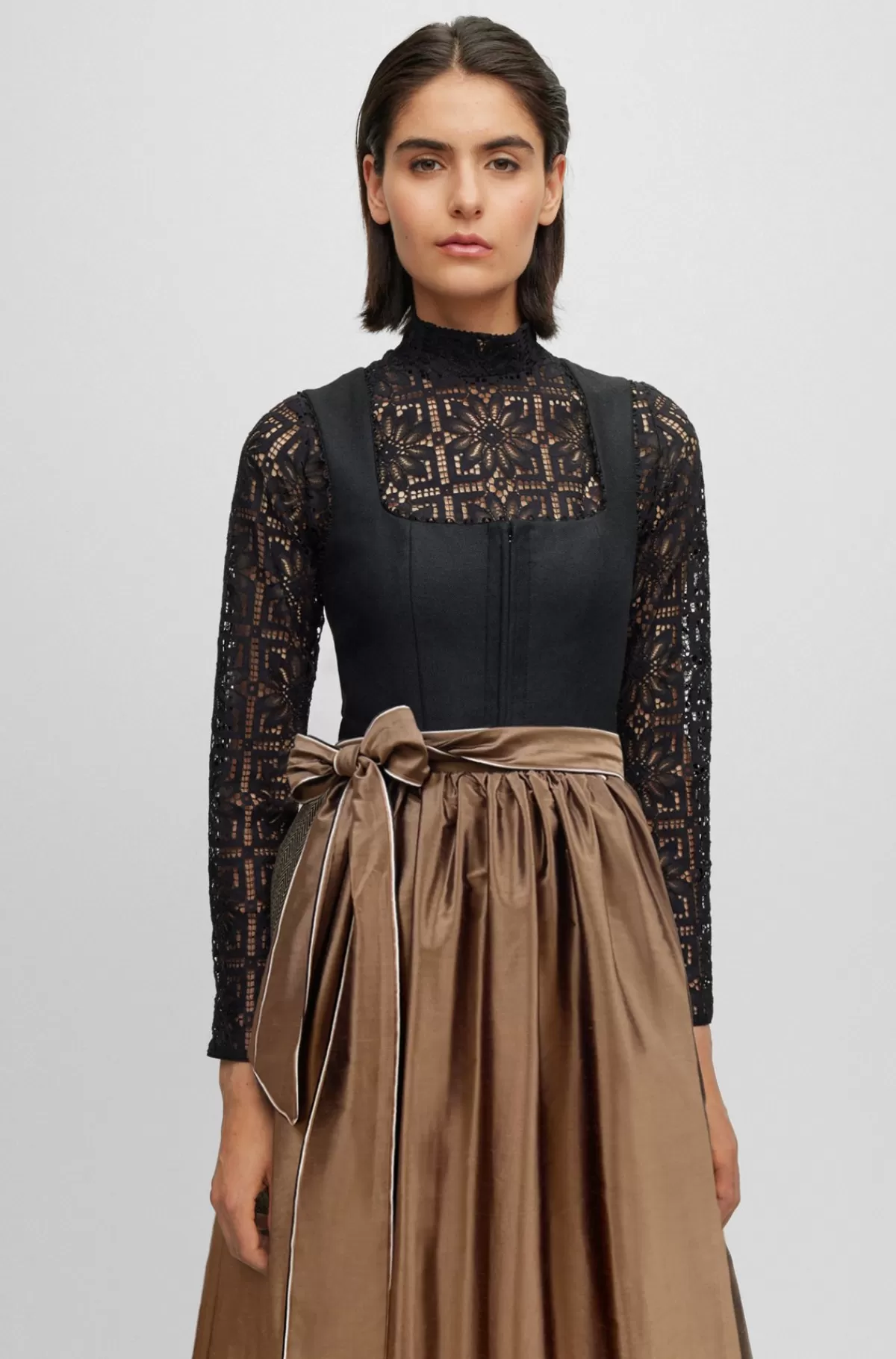 HUGO BOSS Slim Fit BOSS X Kinga Mathe-skjorte I Blomstret Blondestof Sort Fashion
