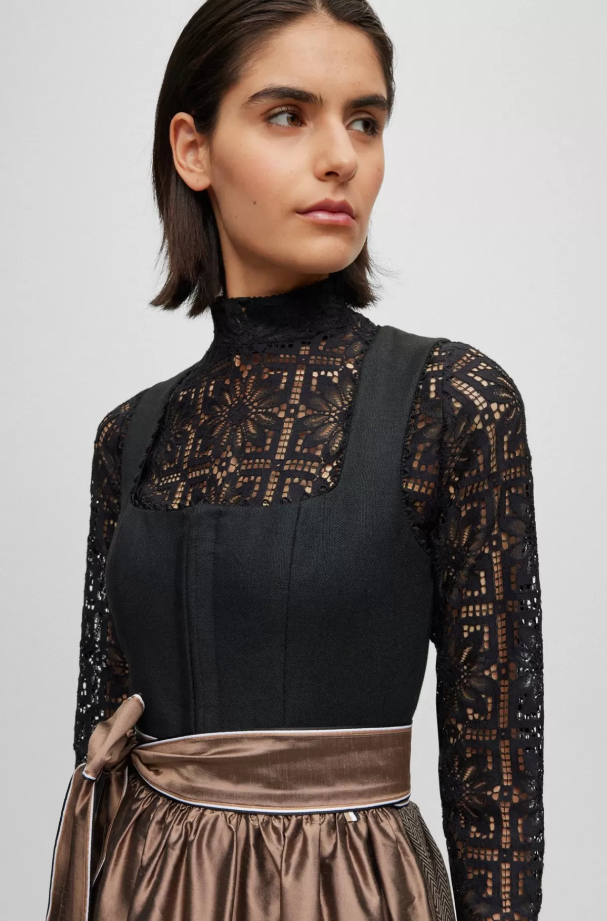 HUGO BOSS Slim Fit BOSS X Kinga Mathe-skjorte I Blomstret Blondestof Sort Fashion