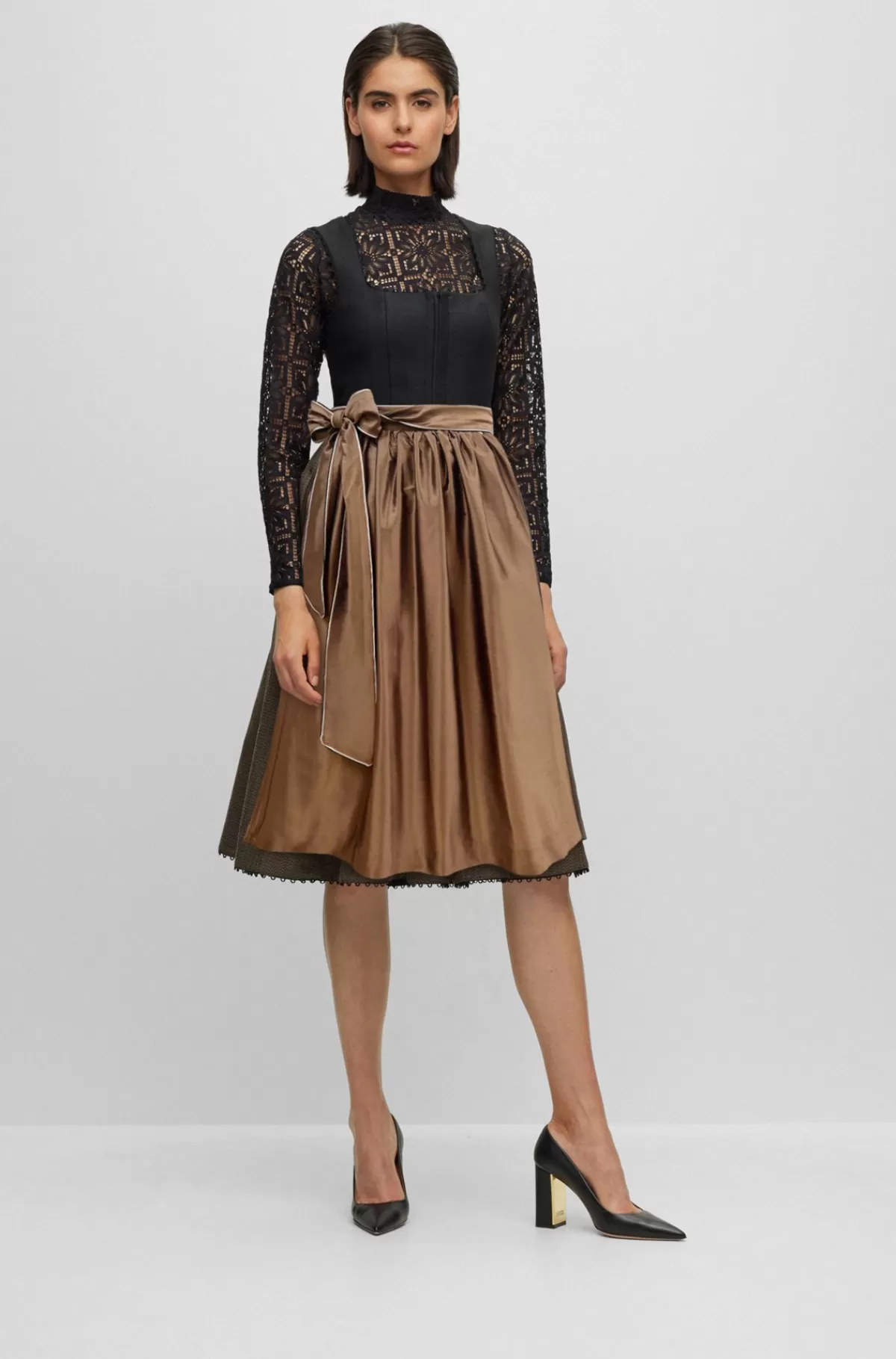 HUGO BOSS Slim Fit BOSS X Kinga Mathe-skjorte I Blomstret Blondestof Sort Fashion