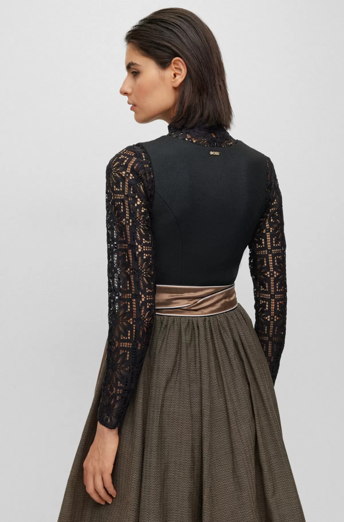 HUGO BOSS Slim Fit BOSS X Kinga Mathe-skjorte I Blomstret Blondestof Sort Fashion