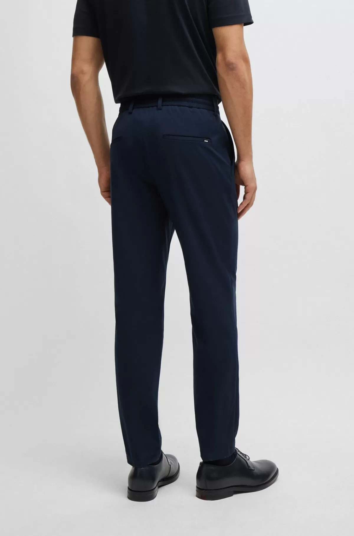 HUGO BOSS Slim Fit Bukser I Jersey Med Performance-stof Med Stræk Mørkeblå Cheap