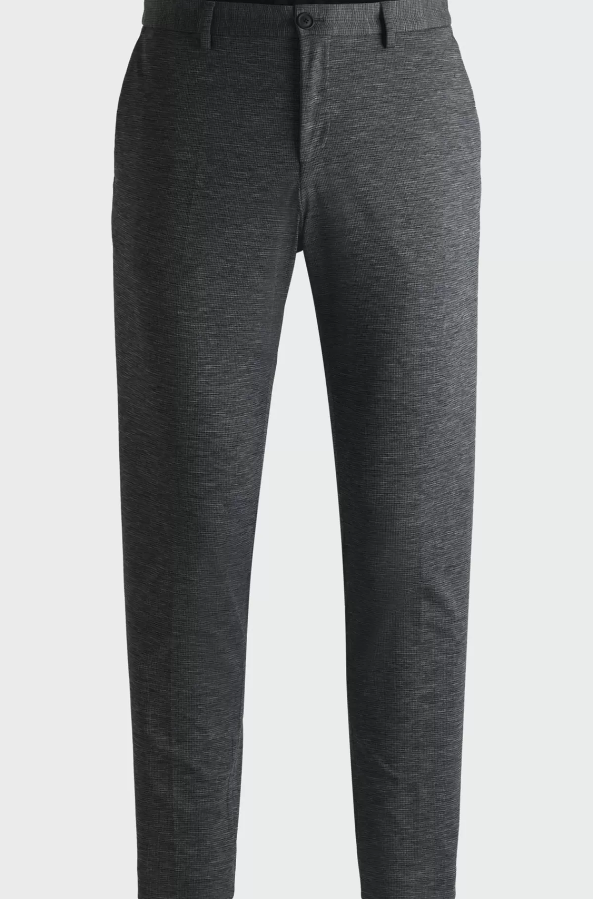 HUGO BOSS Slim Fit Bukser I Jersey Med Performance-stræk Og Mikromønster Mørkegrå Fashion