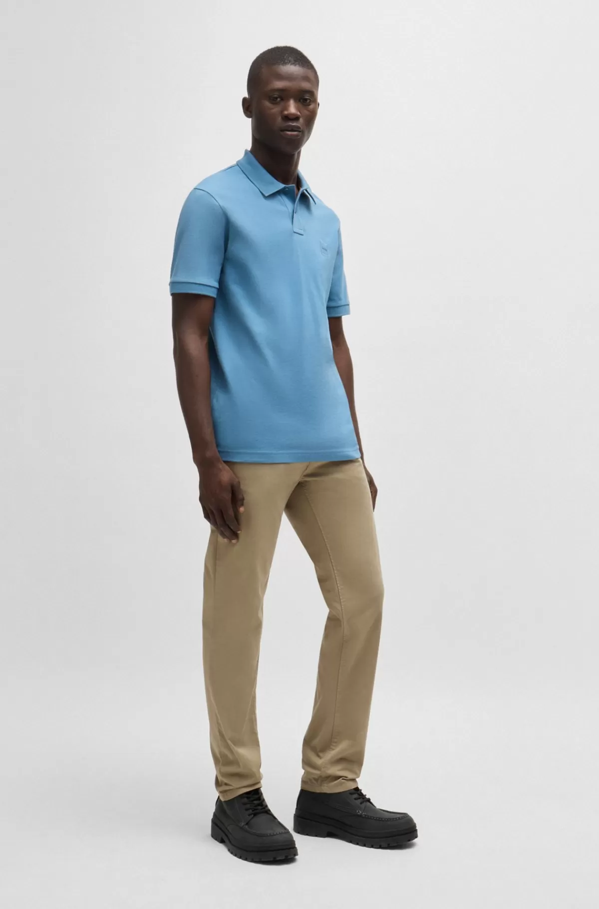 HUGO BOSS Slim Fit Chinos I Bomuldssatin Med Stræk Beige Cheap