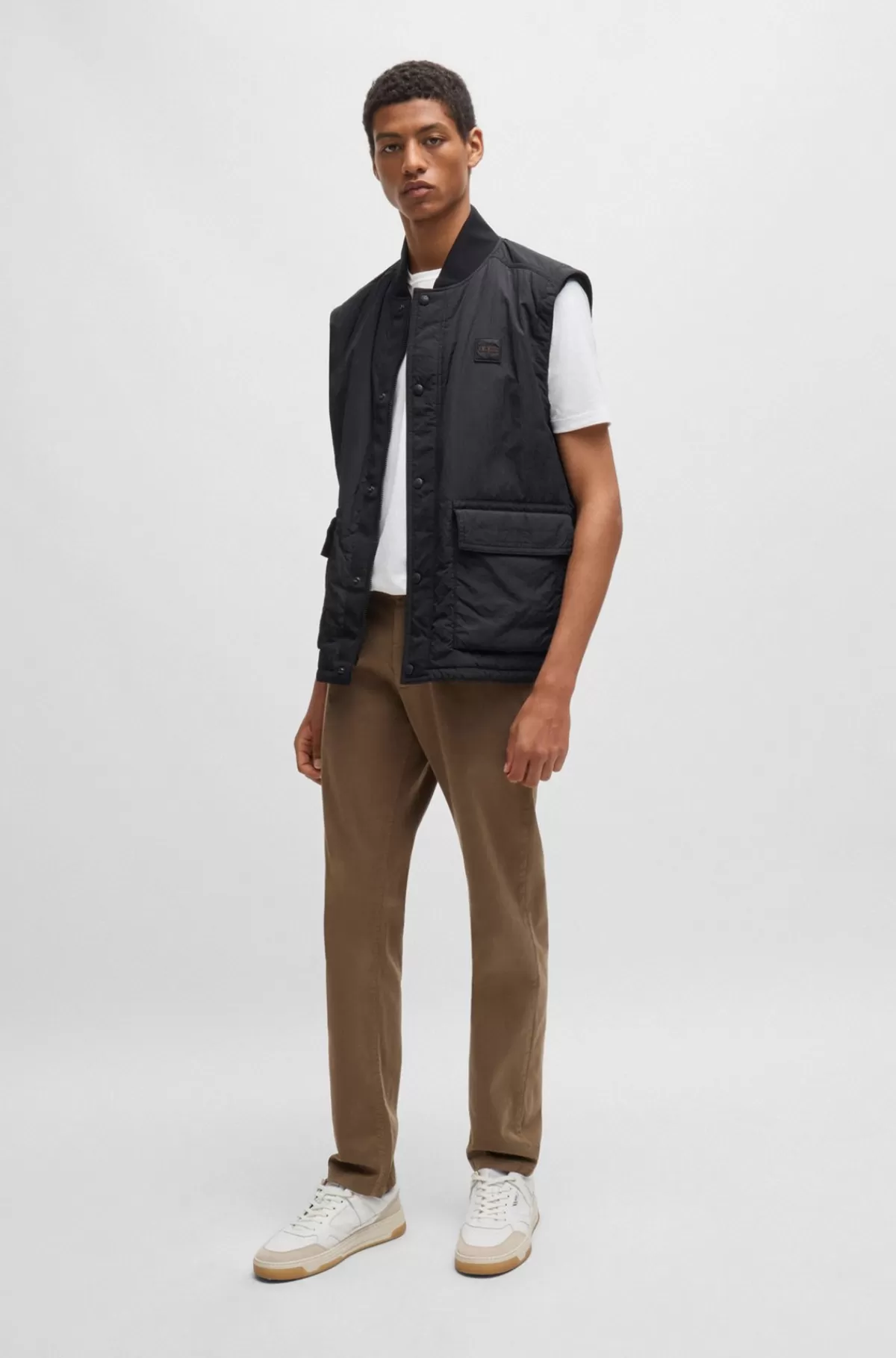 HUGO BOSS Slim Fit Chinos I Bomuldssatin Med Stræk Brun Best Sale