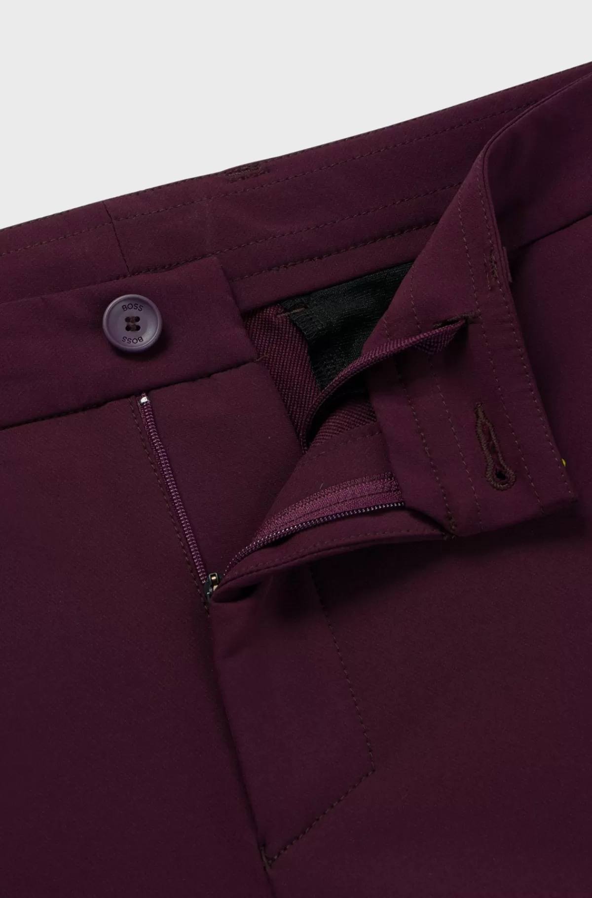 HUGO BOSS Slim Fit Chinos I Strygelet Stof Med Stræk I Fire Retninger Mørklilla Cheap