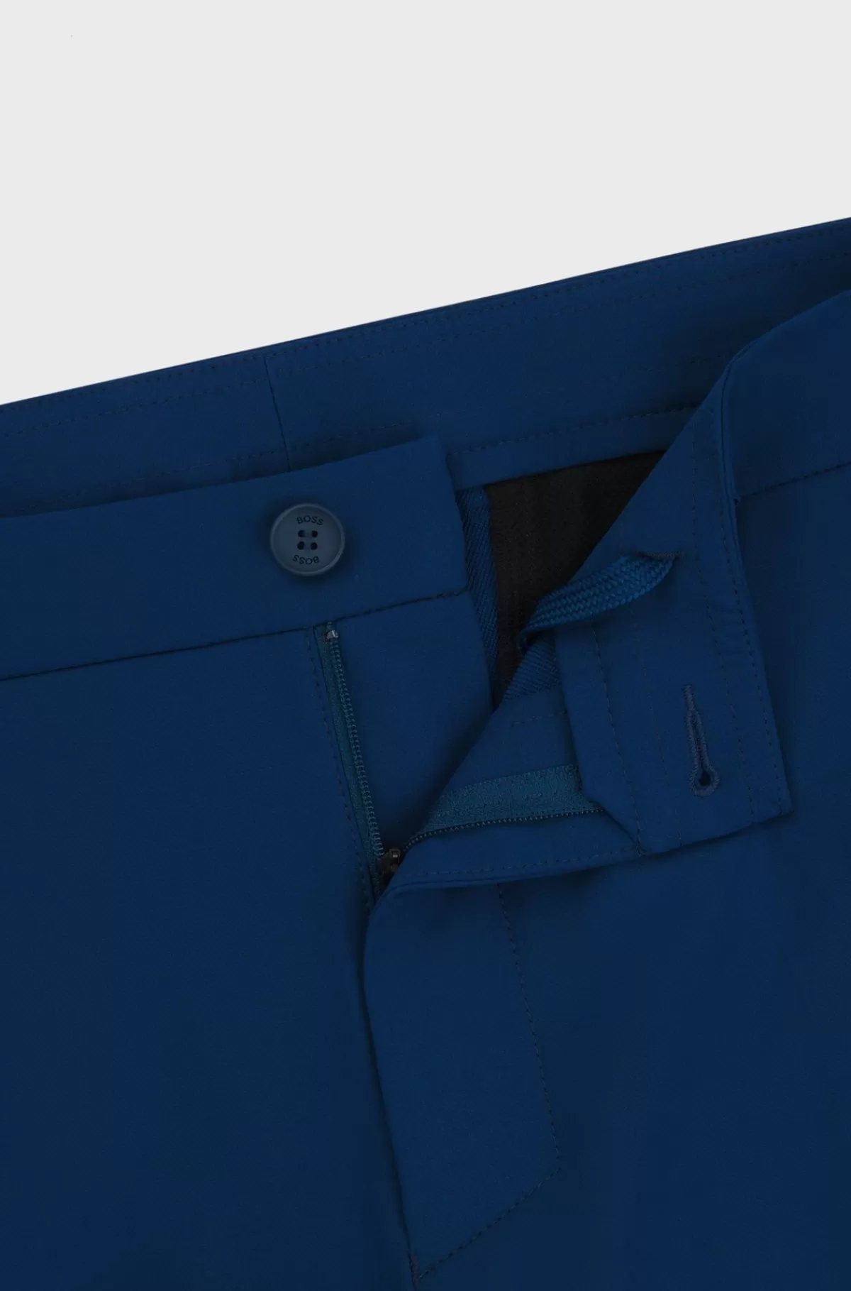 HUGO BOSS Slim Fit Chinos I Strygelet Stof Med Stræk I Fire Retninger Blå Store