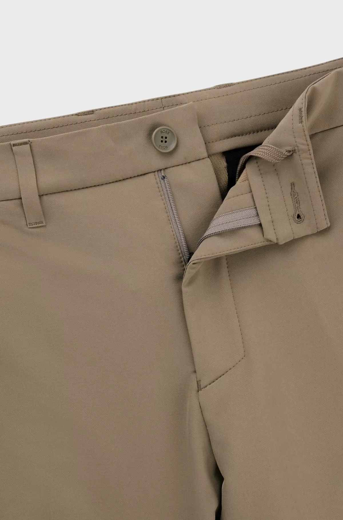 HUGO BOSS Slim Fit Chinos I Strygelet Stof Med Stræk I Fire Retninger Beige Flash Sale