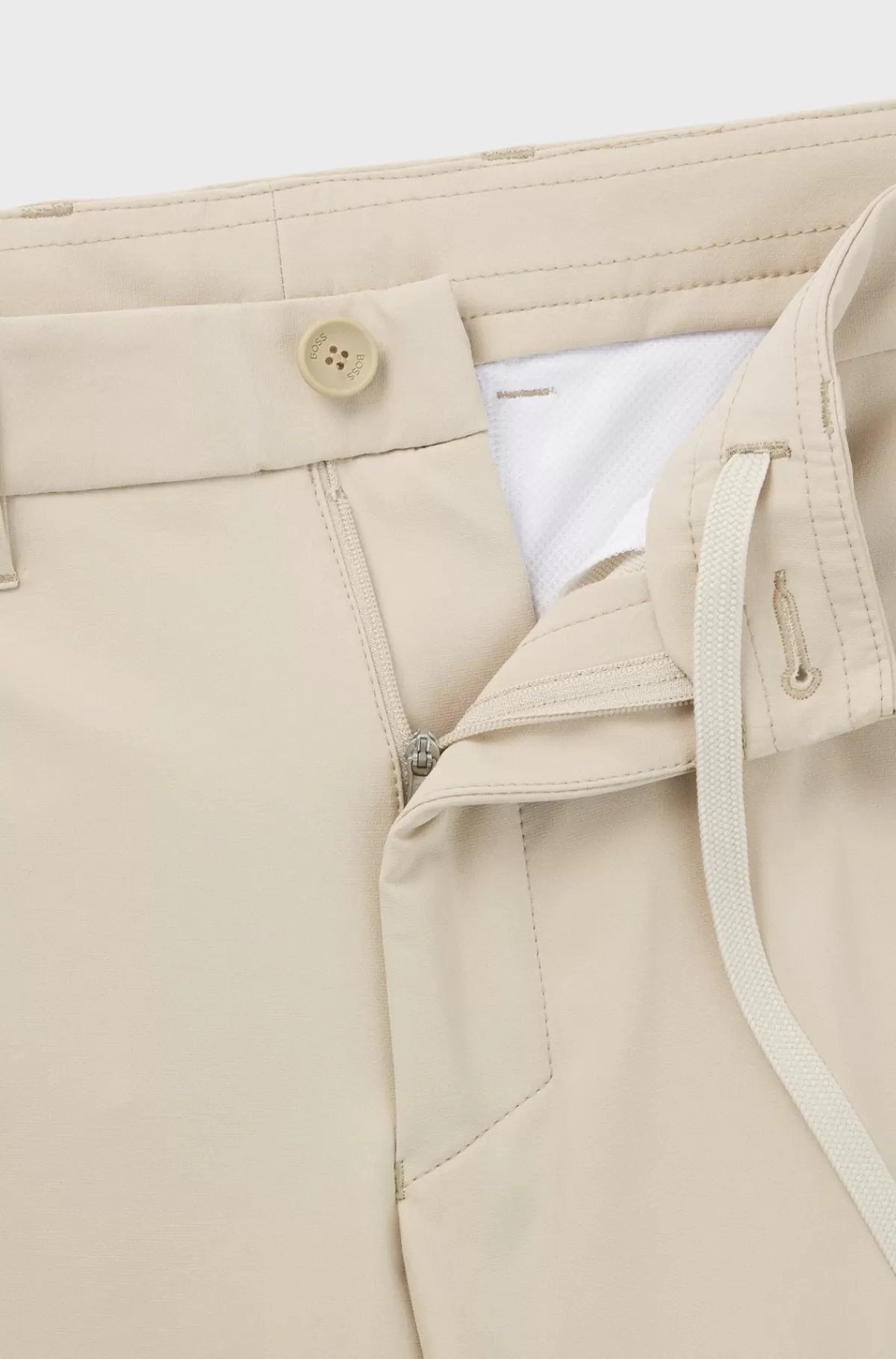 HUGO BOSS Slim Fit Chinos I Strygelet Stof Med Stræk I Fire Retninger Lys beige Best Sale