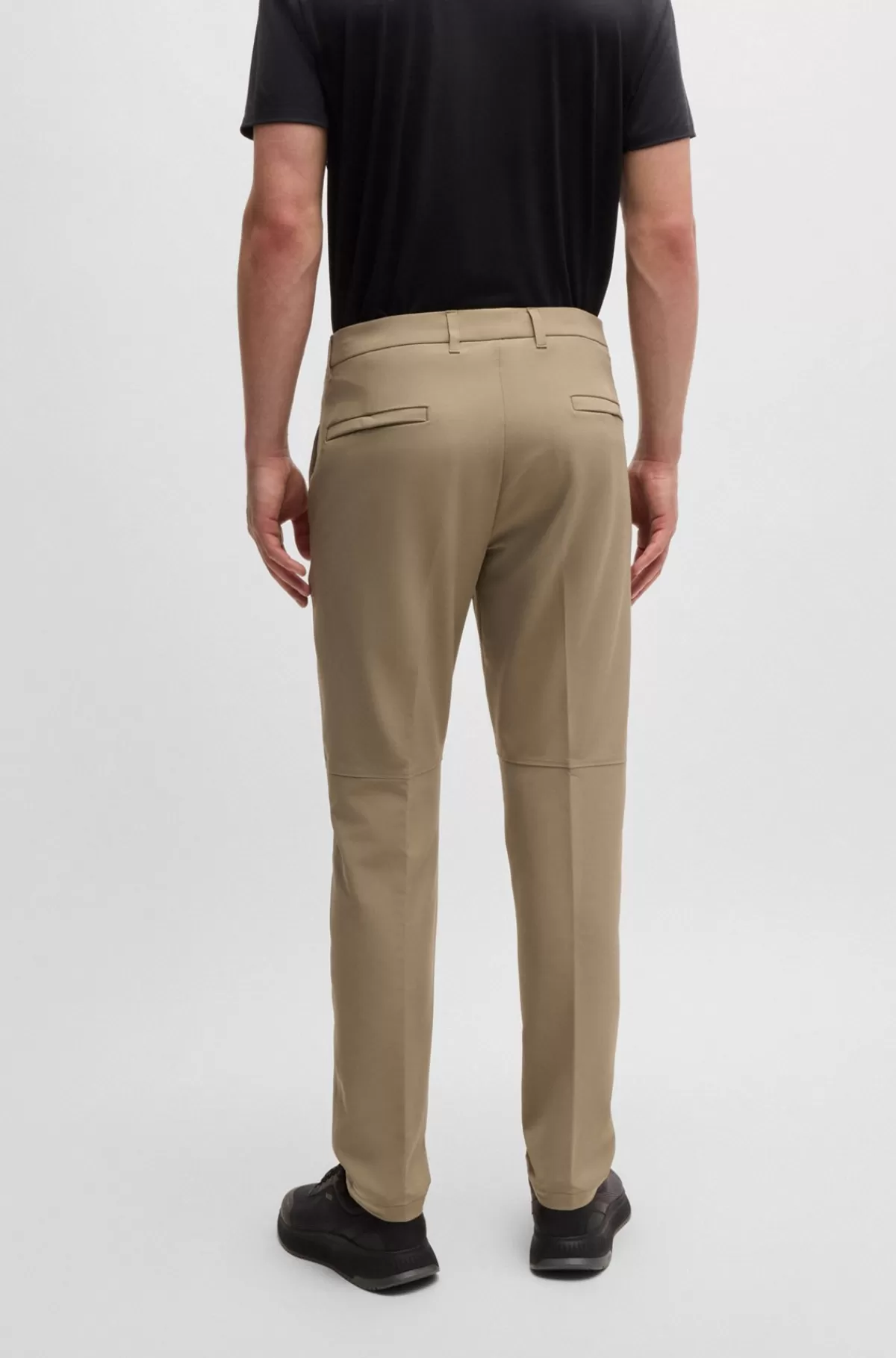 HUGO BOSS Slim Fit Chinos I Strygelet Stof Med Stræk I Fire Retninger Beige Flash Sale