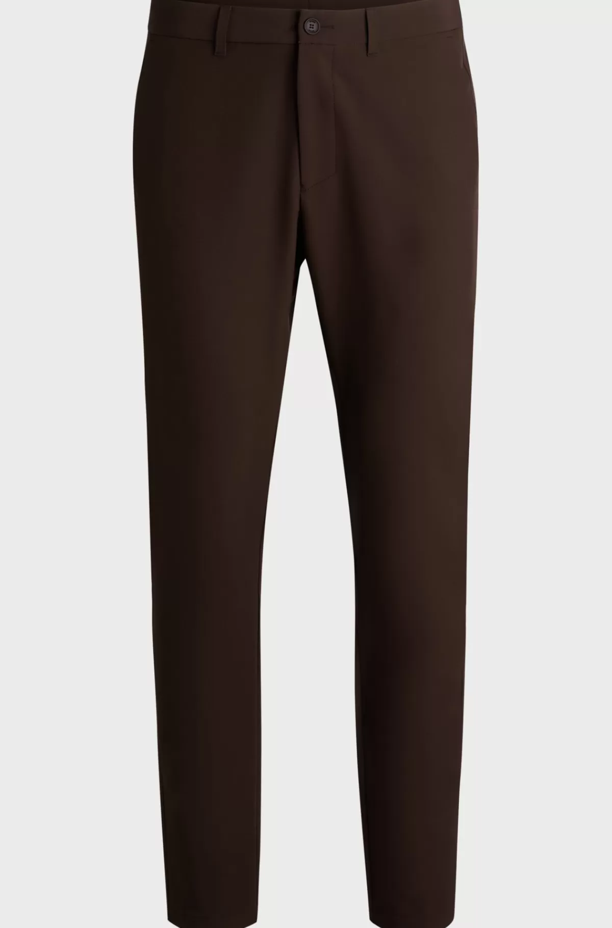 HUGO BOSS Slim Fit Chinos I Strygelet Stof Med Stræk I Fire Retninger Brun Fashion