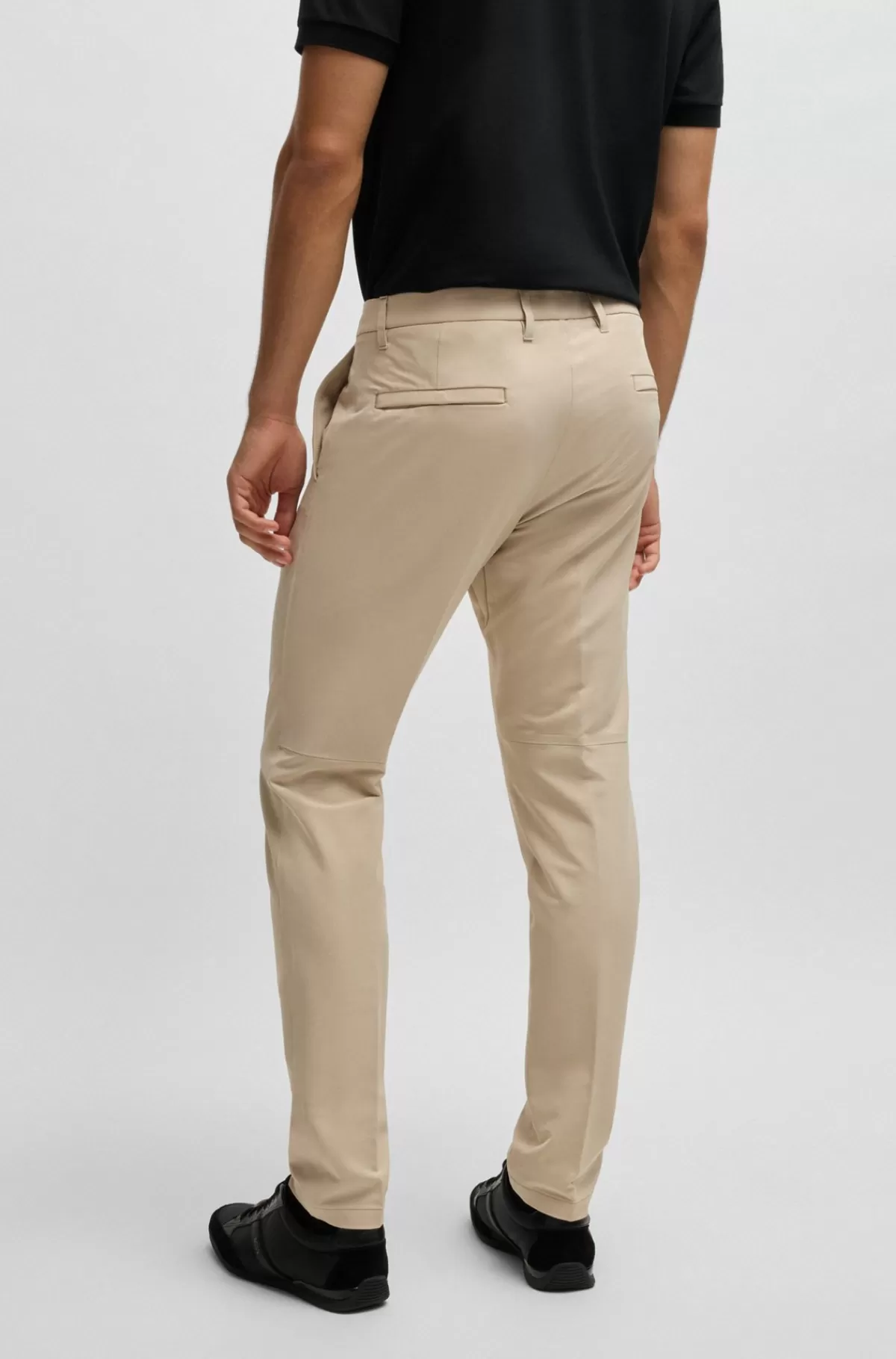 HUGO BOSS Slim Fit Chinos I Strygelet Stof Med Stræk I Fire Retninger Lys beige Best Sale