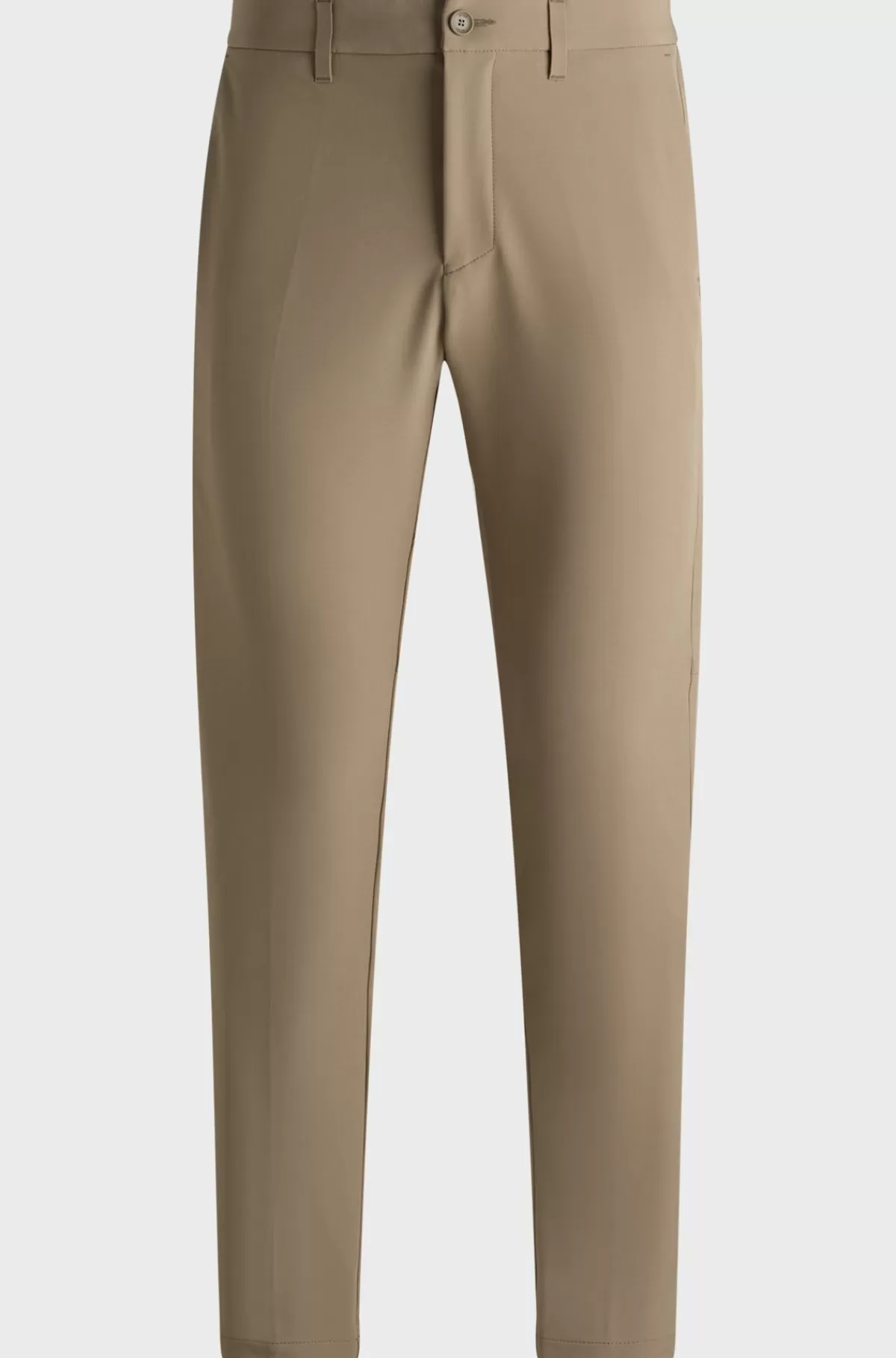 HUGO BOSS Slim Fit Chinos I Strygelet Stof Med Stræk I Fire Retninger Beige Flash Sale