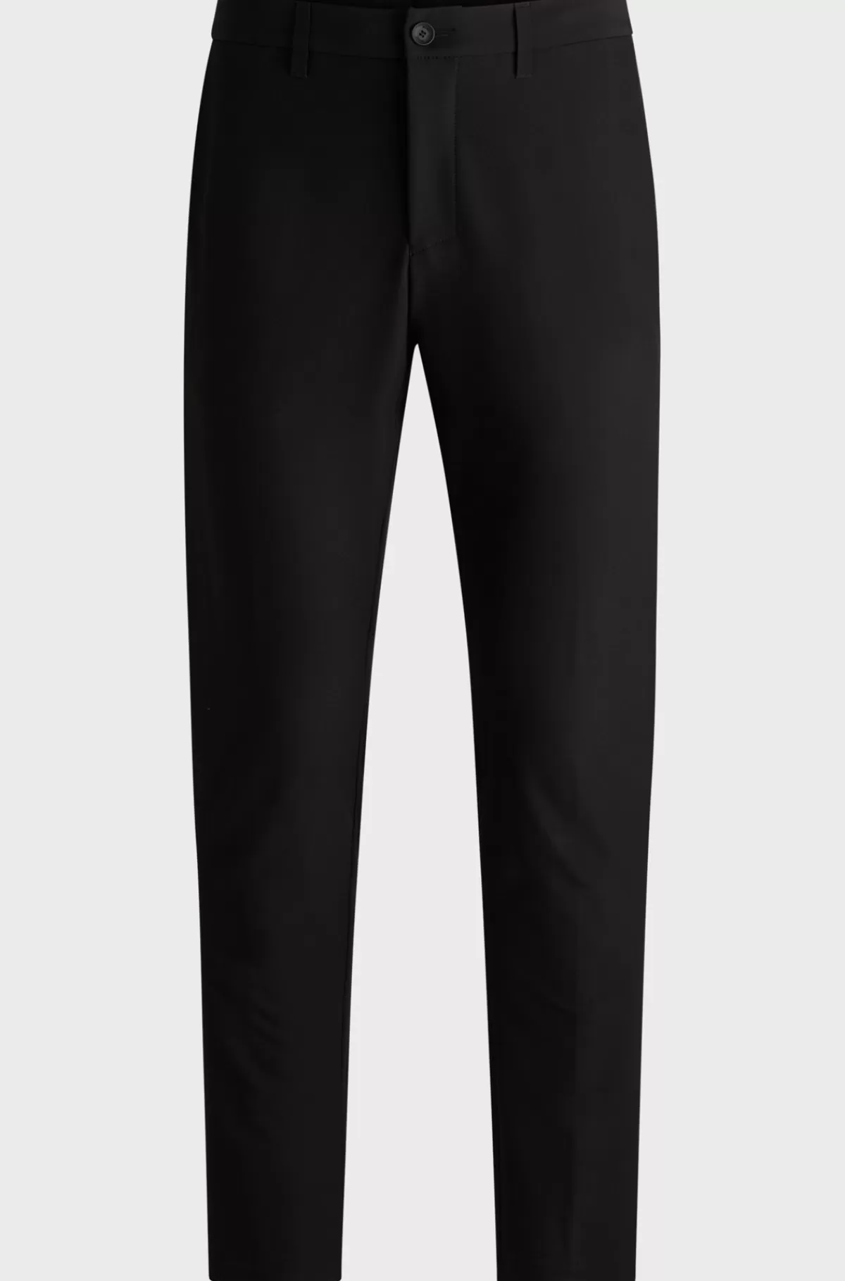 HUGO BOSS Slim Fit Chinos I Strygelet Stof Med Stræk I Fire Retninger Sort Best Sale