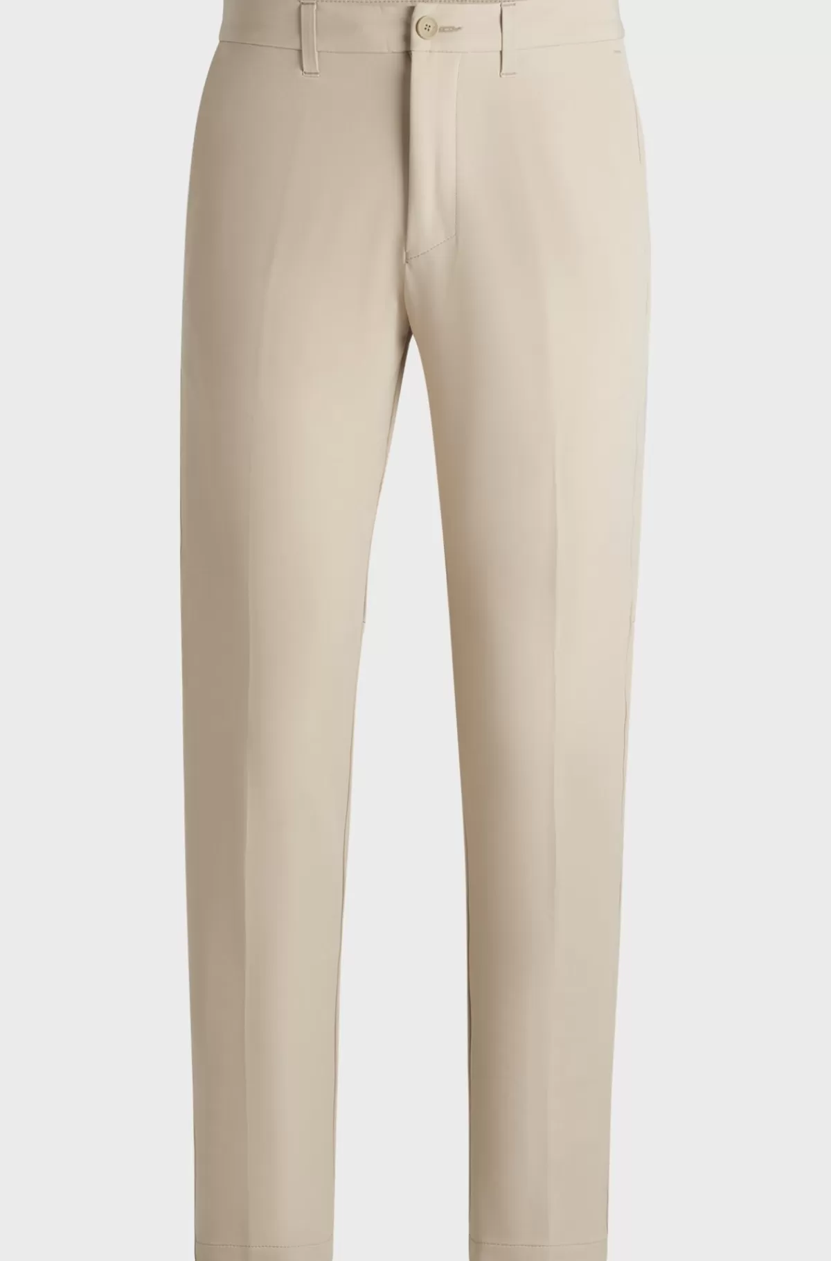 HUGO BOSS Slim Fit Chinos I Strygelet Stof Med Stræk I Fire Retninger Lys beige Best Sale