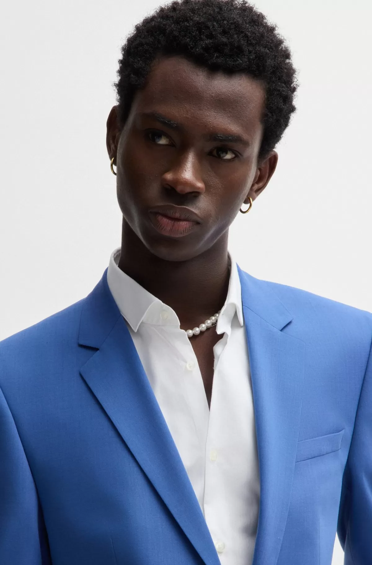 HUGO BOSS Slim Fit Jakkesæt I Performance-stof Med Stræk Blå Store