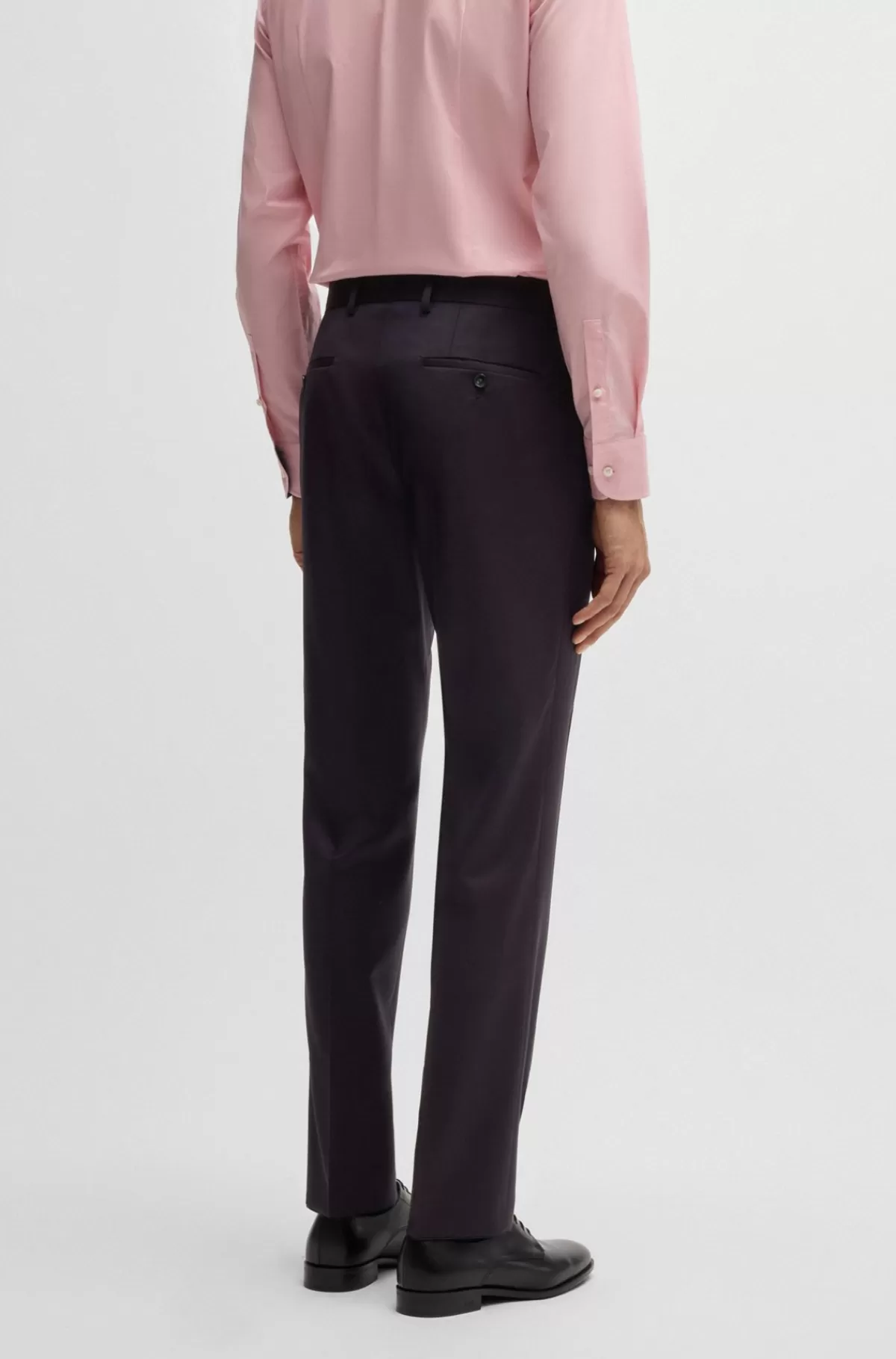 HUGO BOSS Slim Fit Jakkesæt I Sergevævet Performancemateriale Af Ny Uld Mørklilla Hot